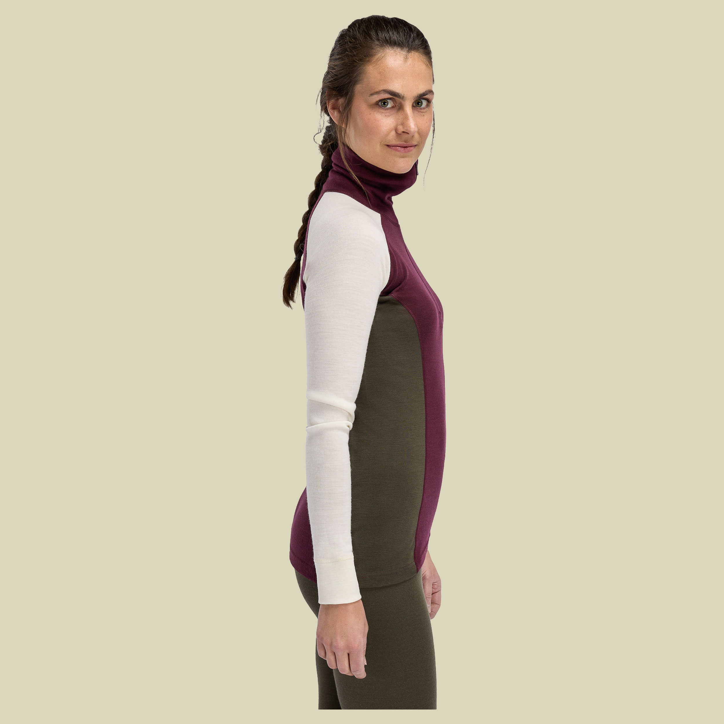 WarmWool Polo Women Größe S Farbe fig/tarmac/nature