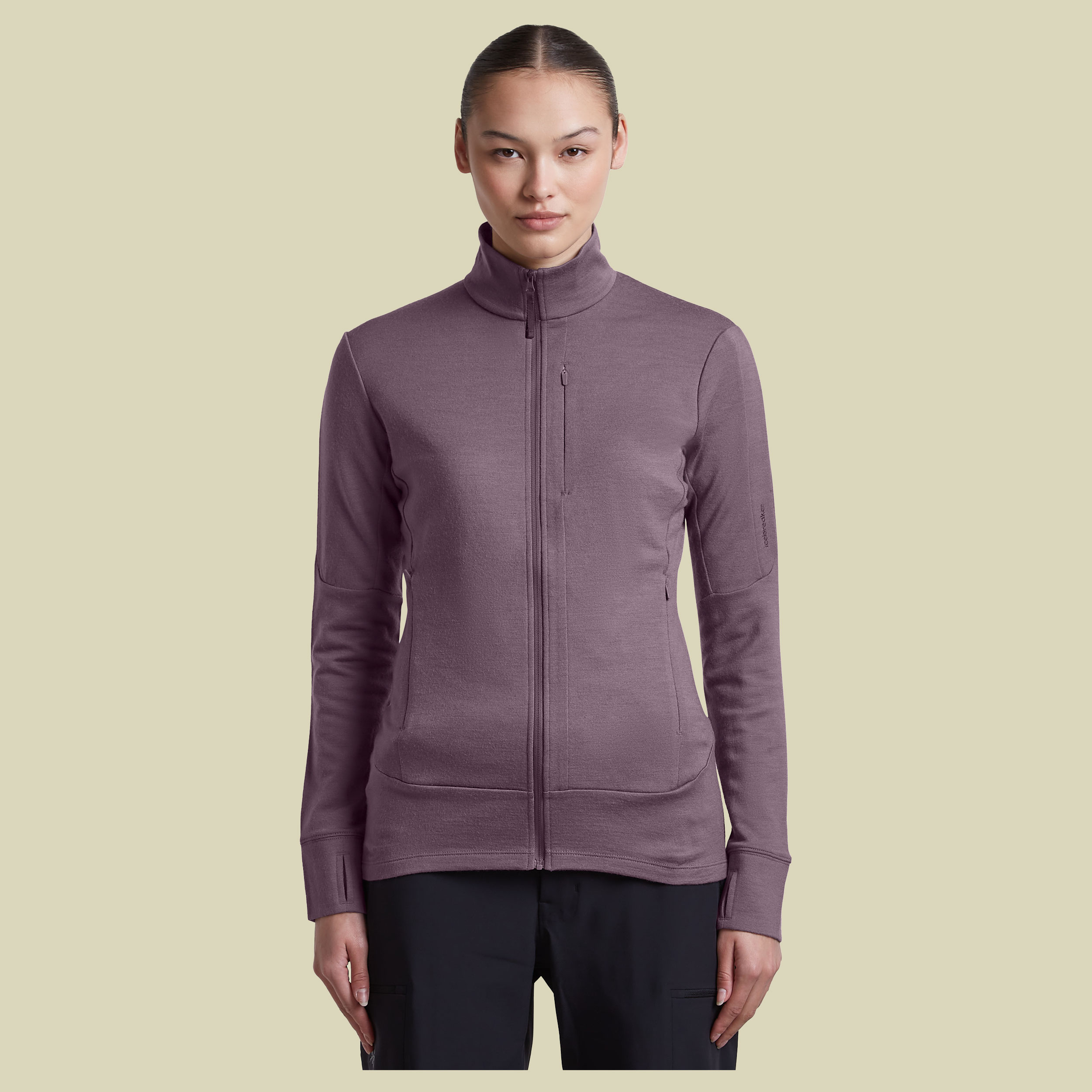 Merino 260 Quantum IV LS Zip Women XL lila - grey plum
