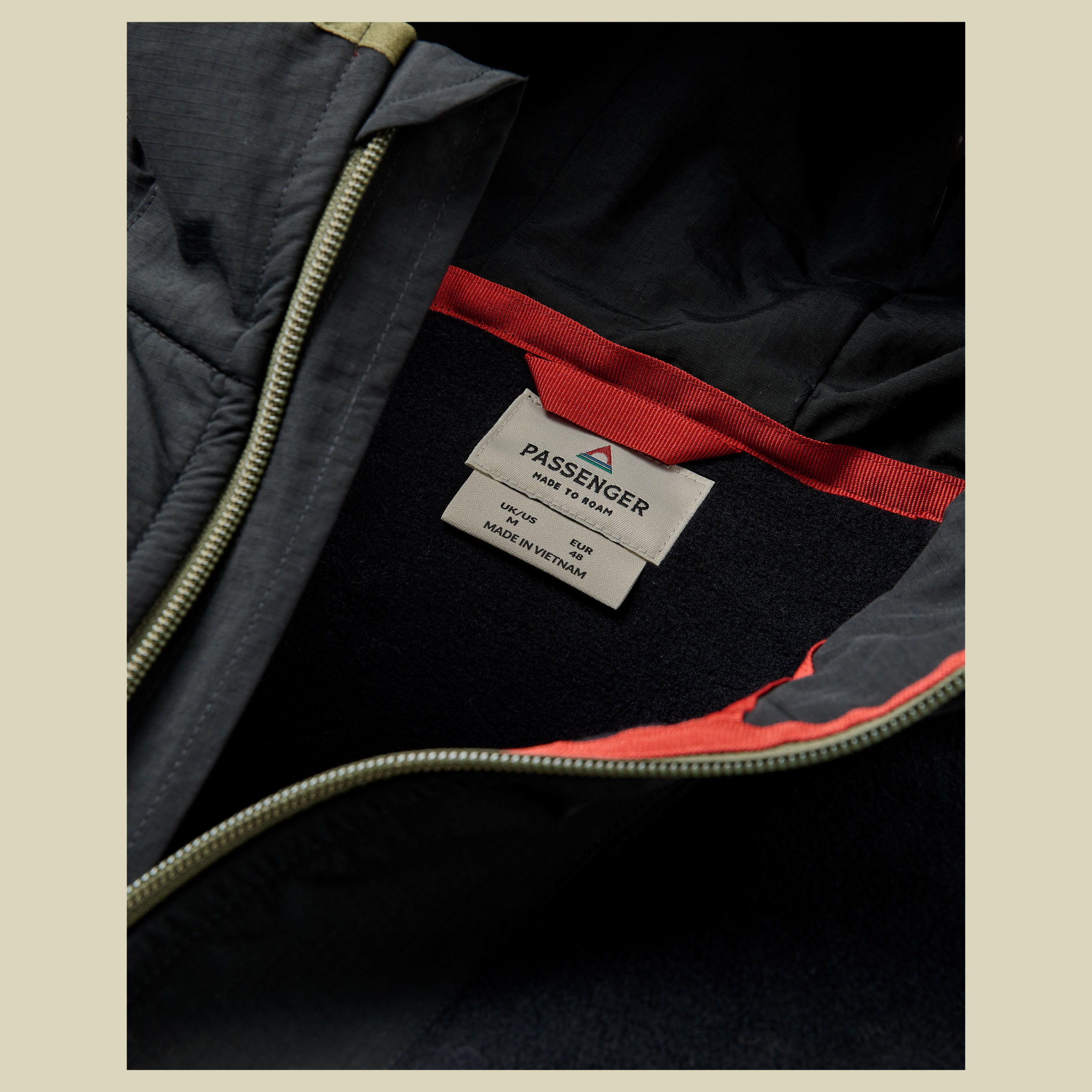 Woodland Hooded 1/2 Zip Recycled Polar Fleece XL mehrfarbig- black/khaki