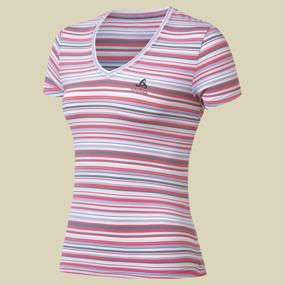 T-Shirt s/s v-neck SPICE Women 331791 Größe 36 Farbe barberry-platina striped