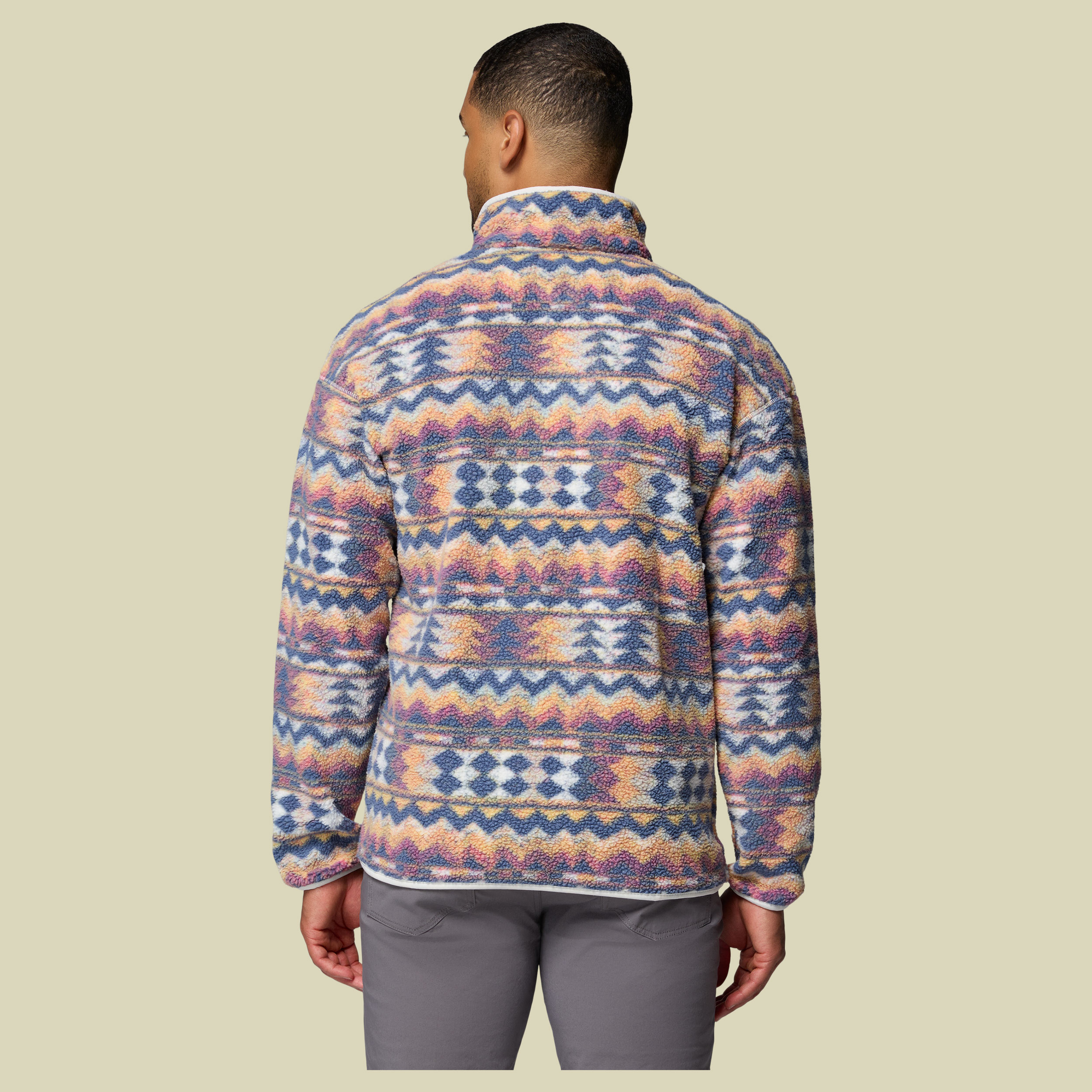 Helvetia II Printed Half Snap Fleece Men S mehrfarbig weiß - sea salt,retrotree