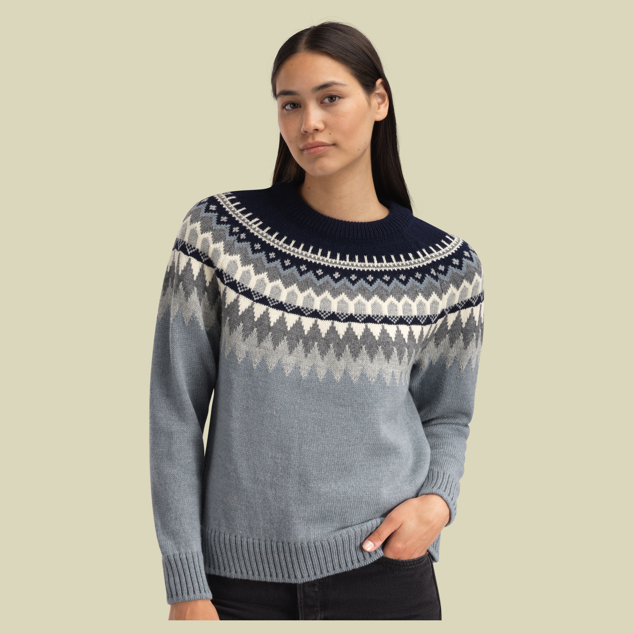 Losna Fem Sweater Women S blau - mid blue melange