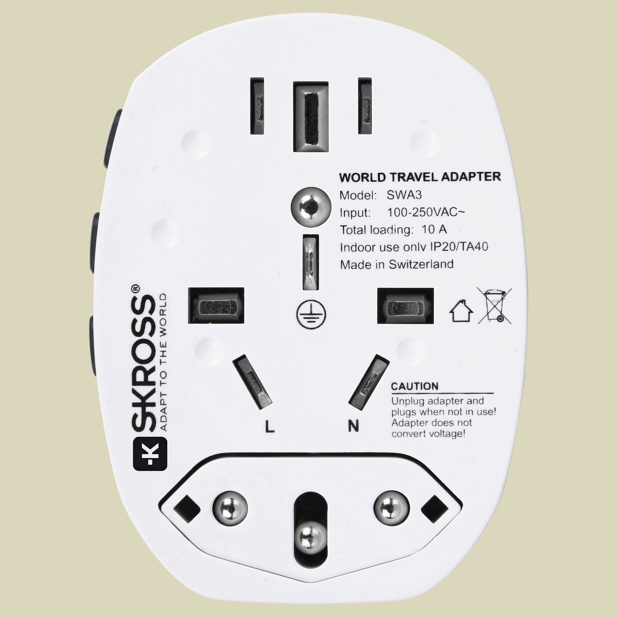 Skross Steckadapter World Travel Schuko