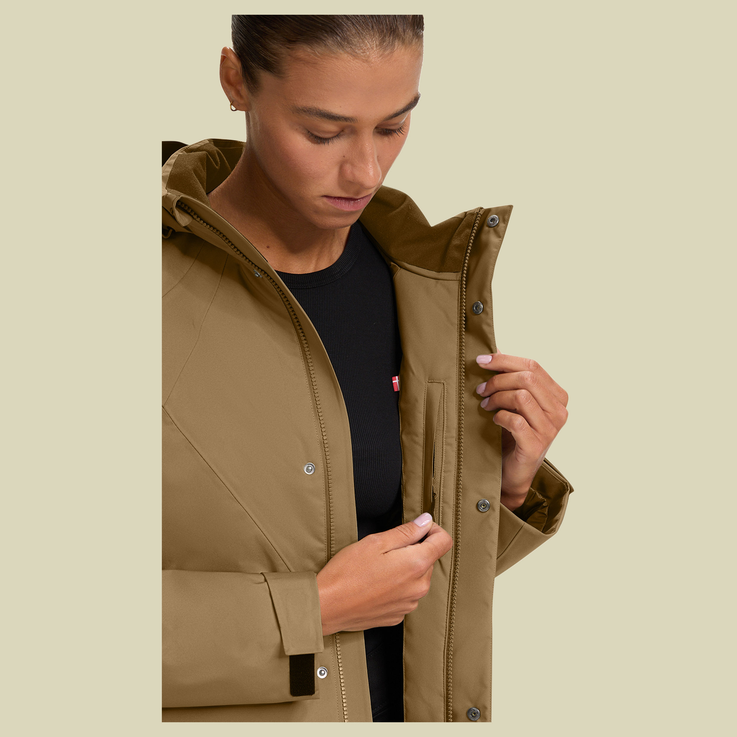 Vigdis Down Coat Women S braun - dull gold brown