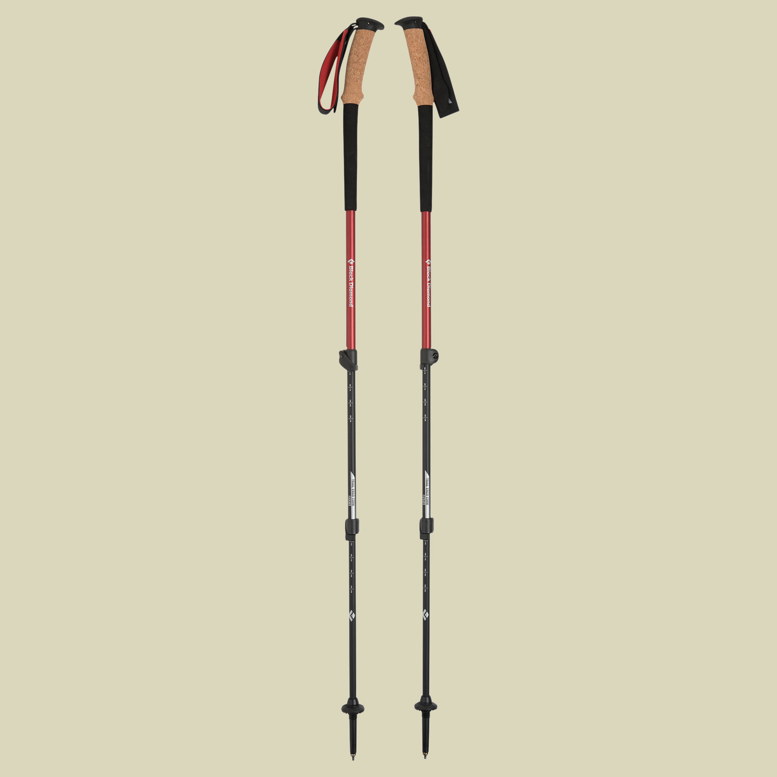 Trail Ergo Cork Länge 74-140 cm Farbe fire red