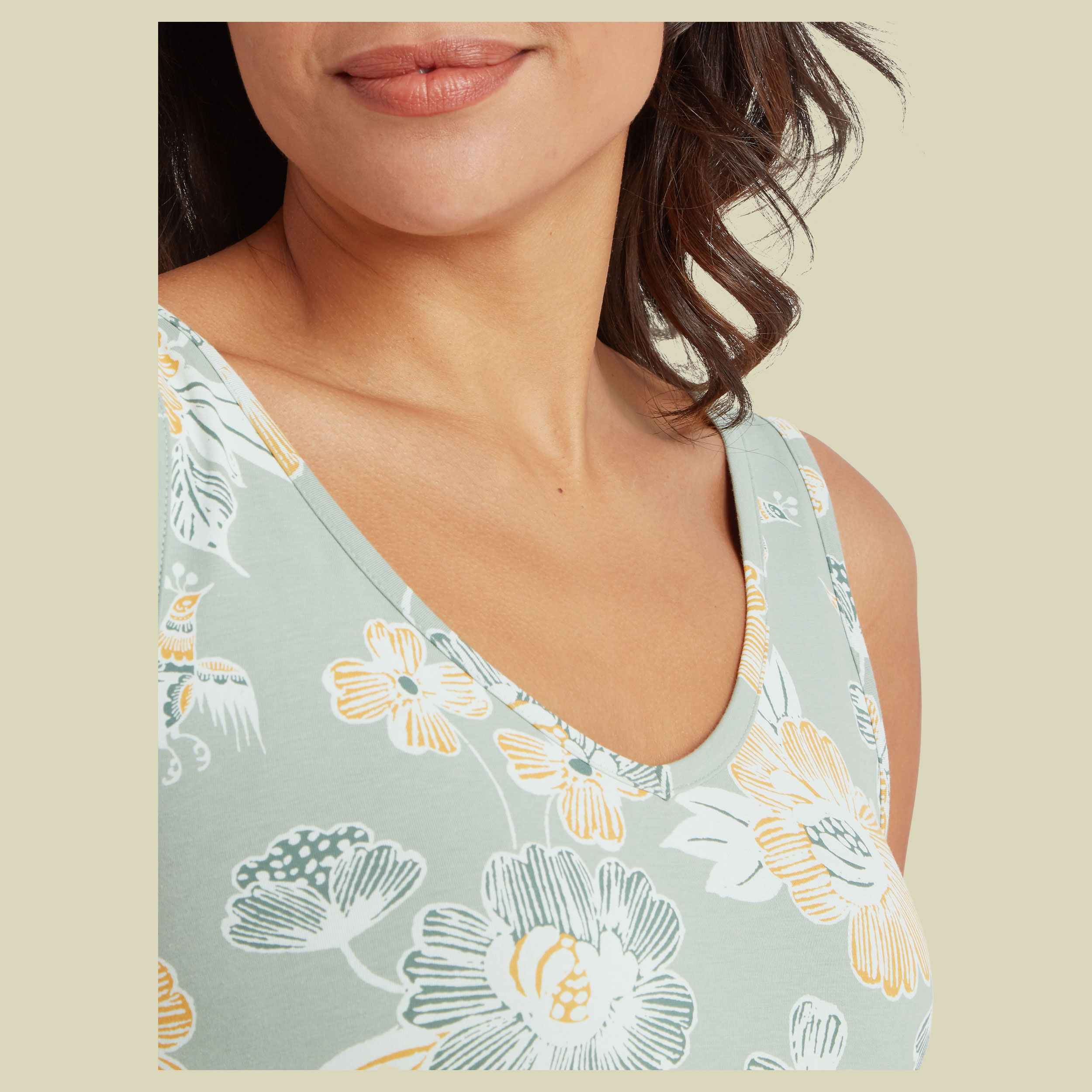 Neha Ruffle Dress L grün Blumen - Farbe celery floral
