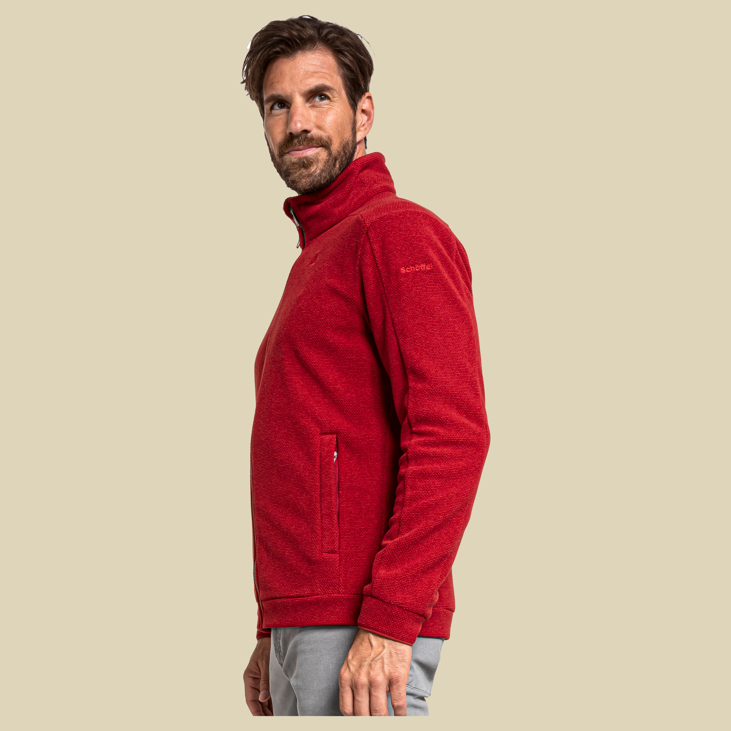 Fleece Jacket Kongsberg M Men Größe 54 Farbe barbados cherry