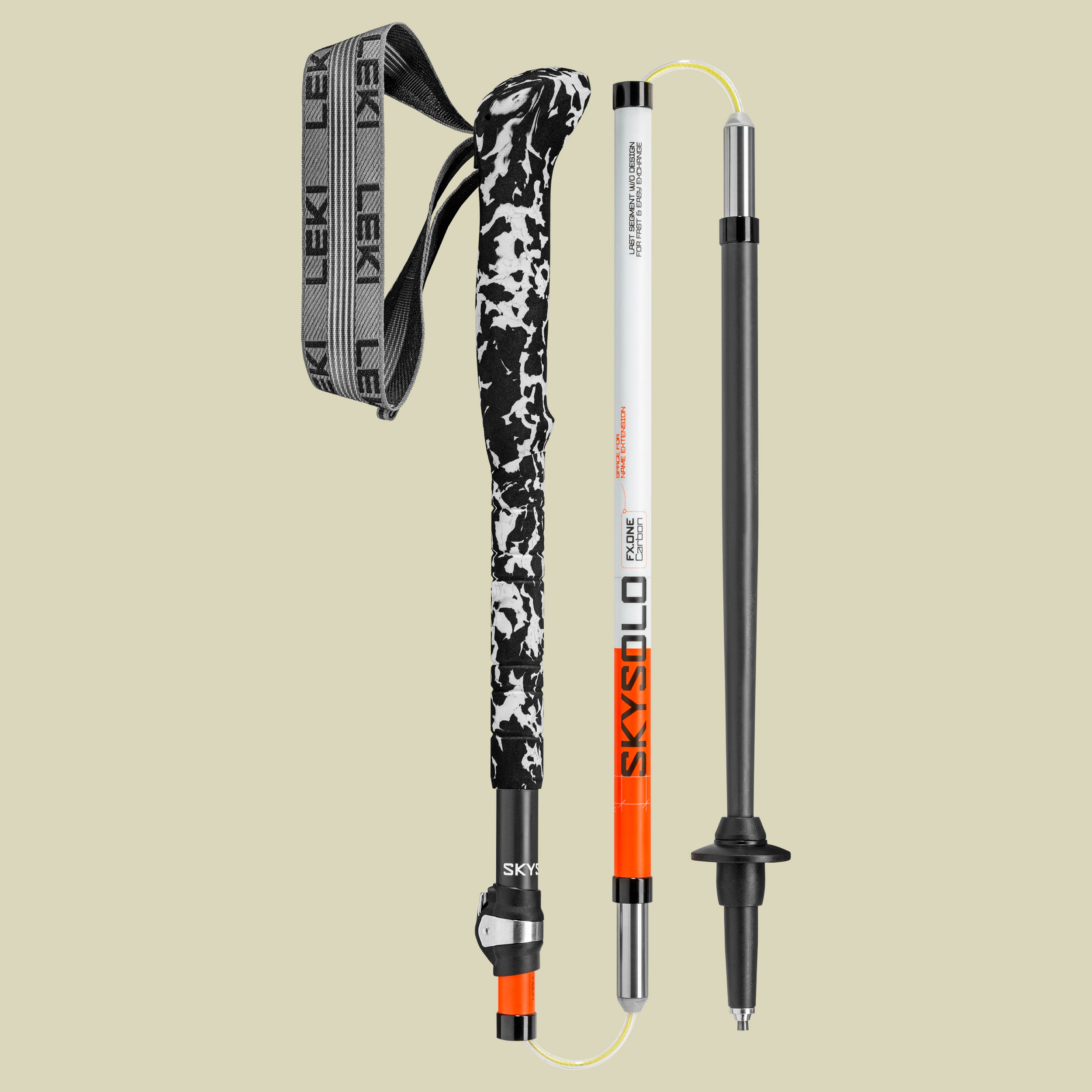 Skysolo FX.One Carbon 130 cm mehrfarbig - neonorange-white-black