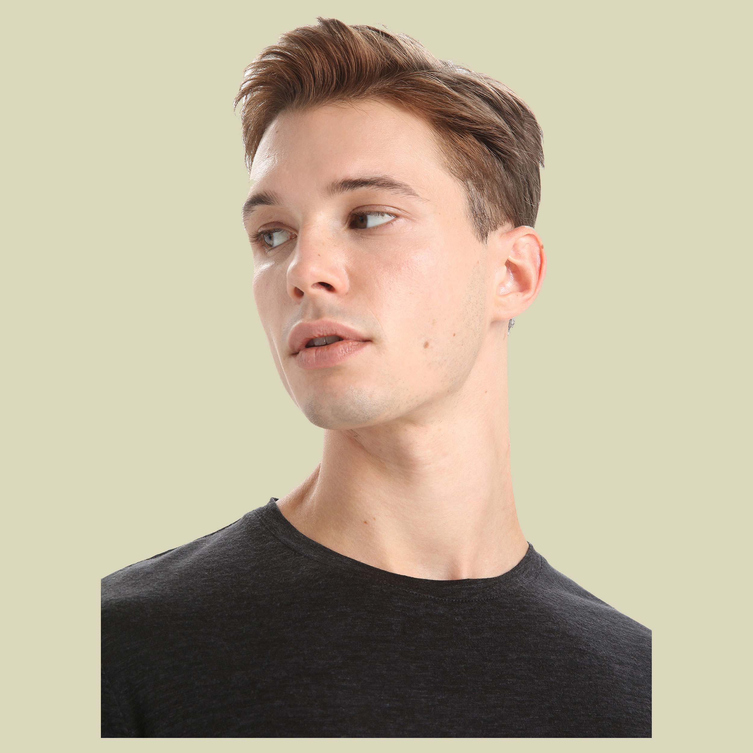 Merino Linen SS Tee Men Größe XL Farbe black