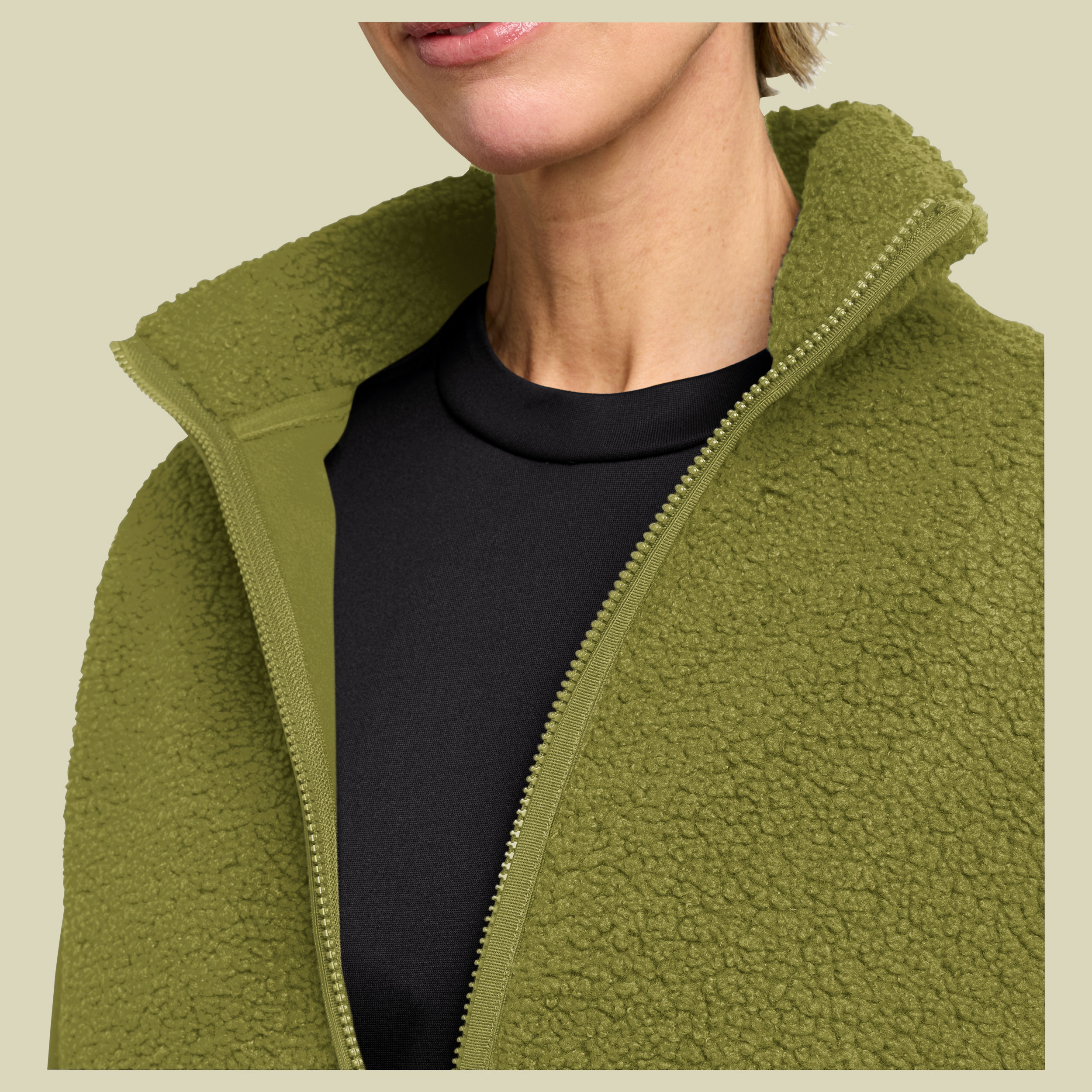 High Curl Vest Women grün XXL - khaki green