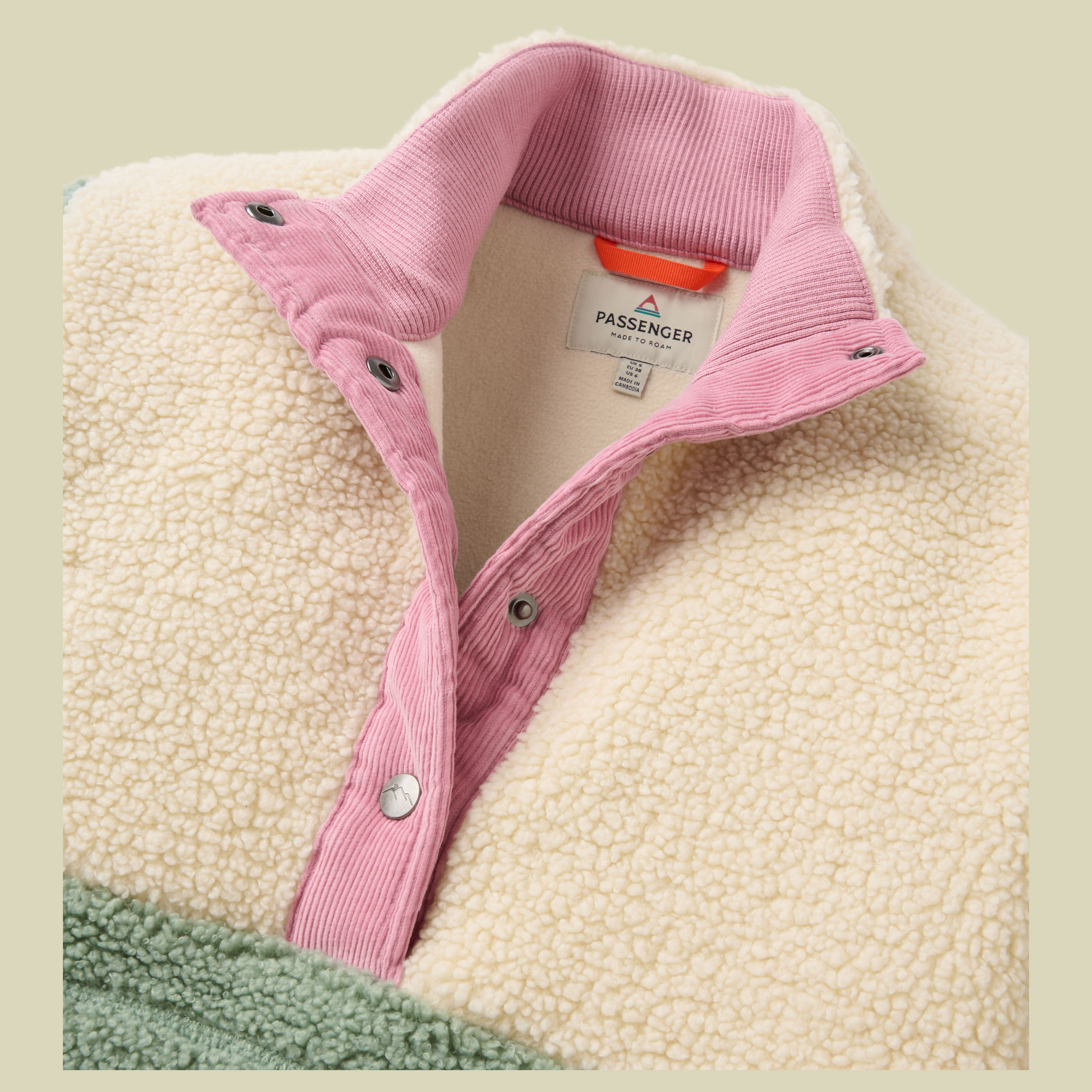 Clover Sherpa Fleece Pullvoer Women M pistachio
