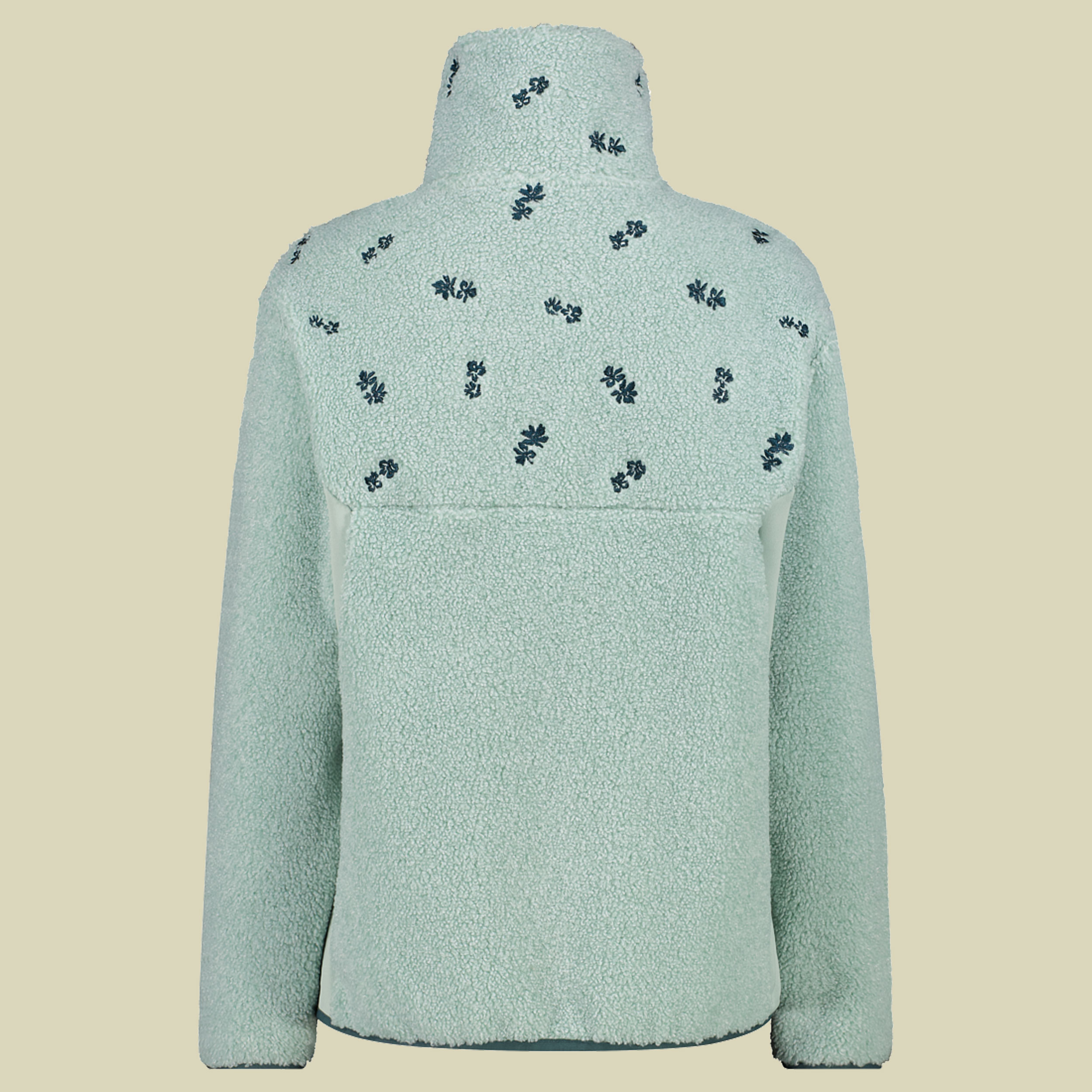 Woman Jacket Teddy Fur 44 grün - Farbe jade melange