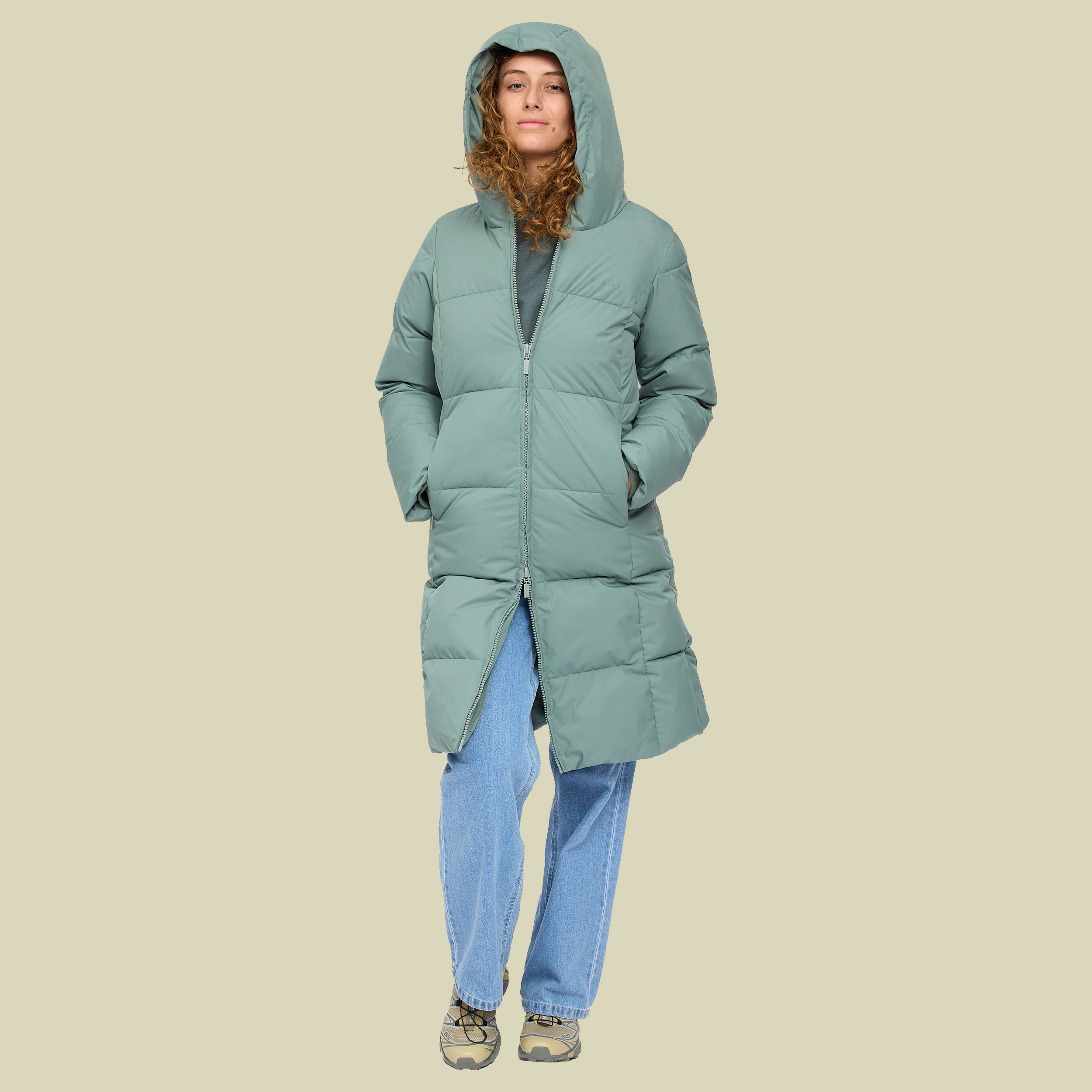 Basic Puffer Coat Women S grün- Farbe jade
