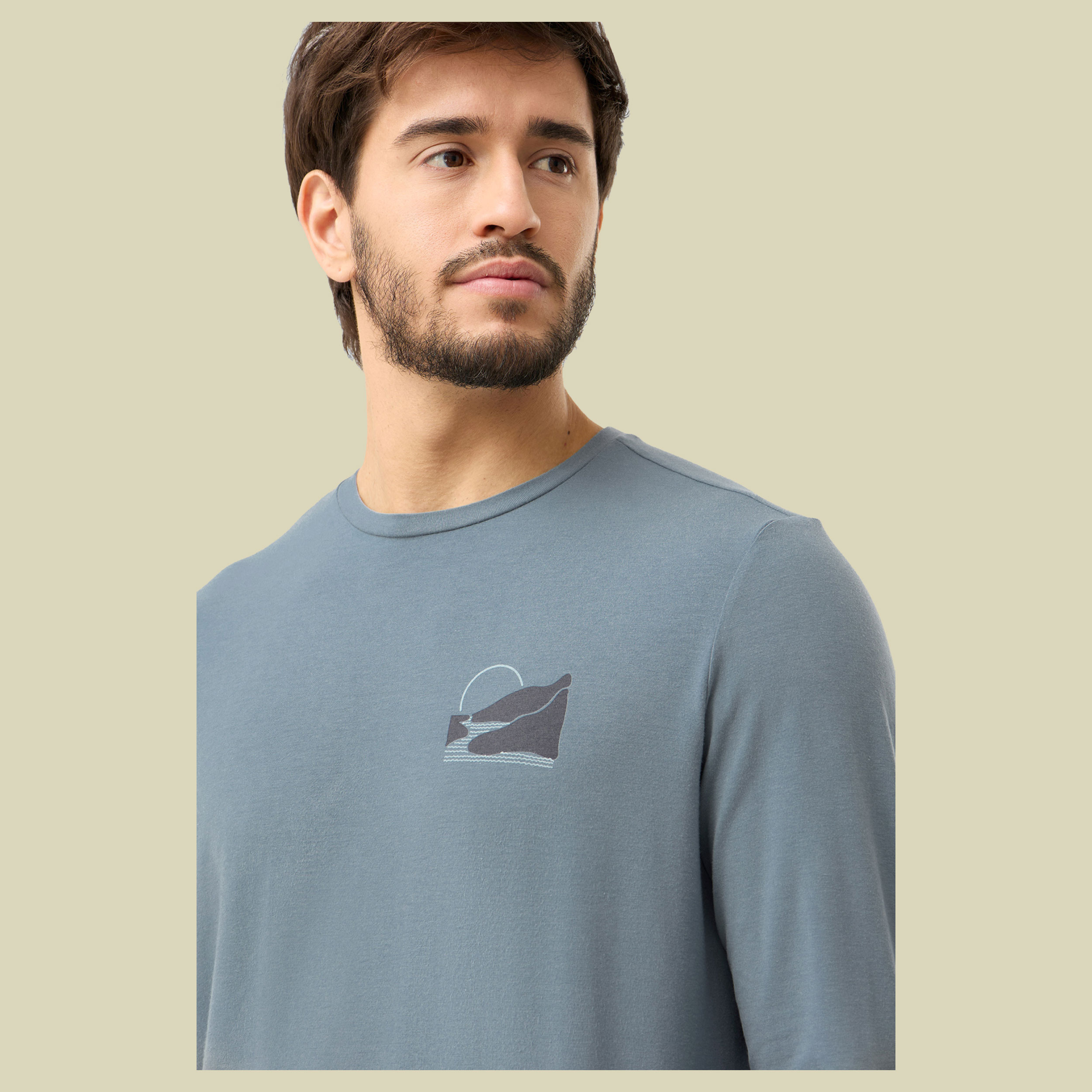 Perris Longsleeve Bamboo Man XL blau - blue/light grey