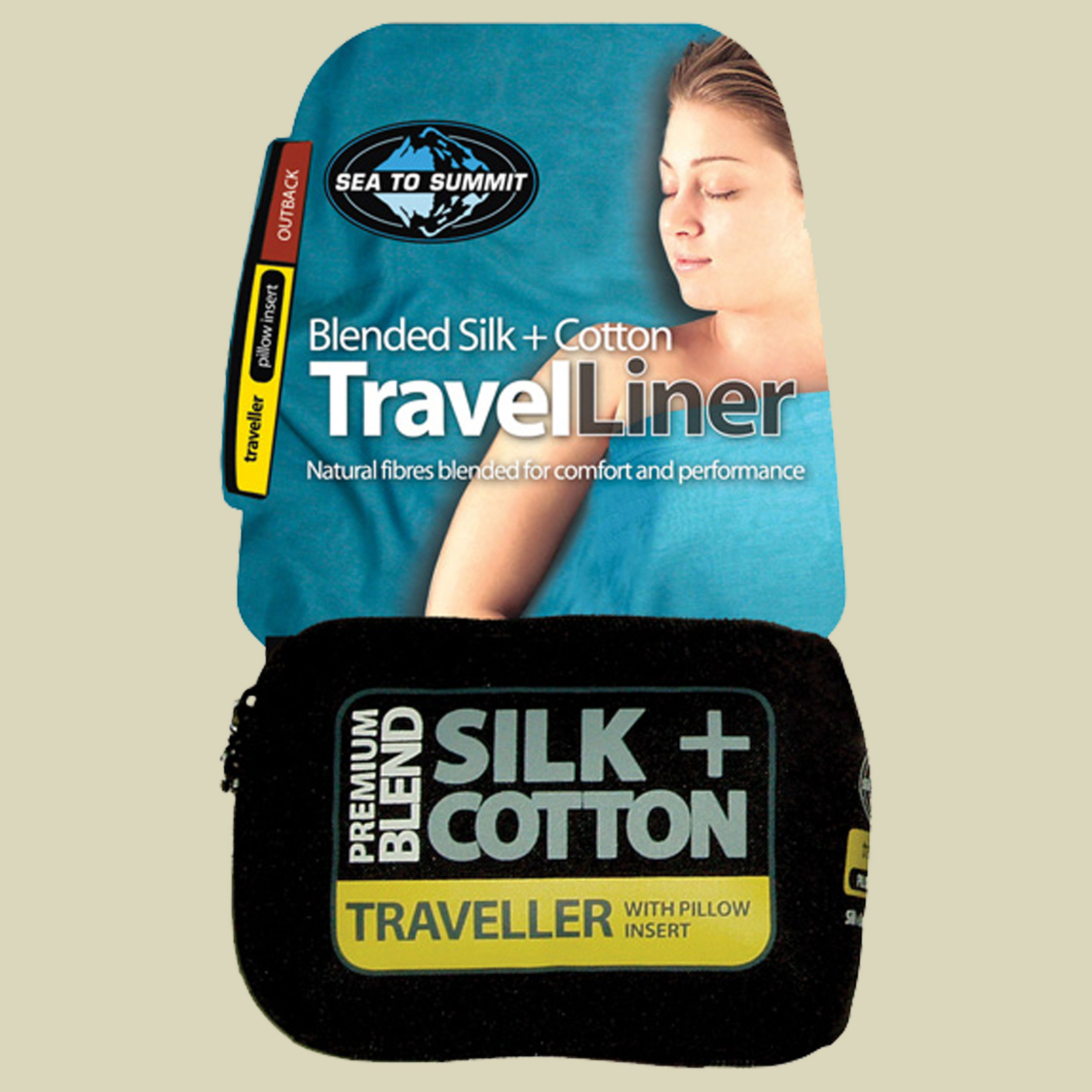 Silk+Cotton Travel Liner Double (rectangular) Maße 185x185 cm Farbe: navy blue