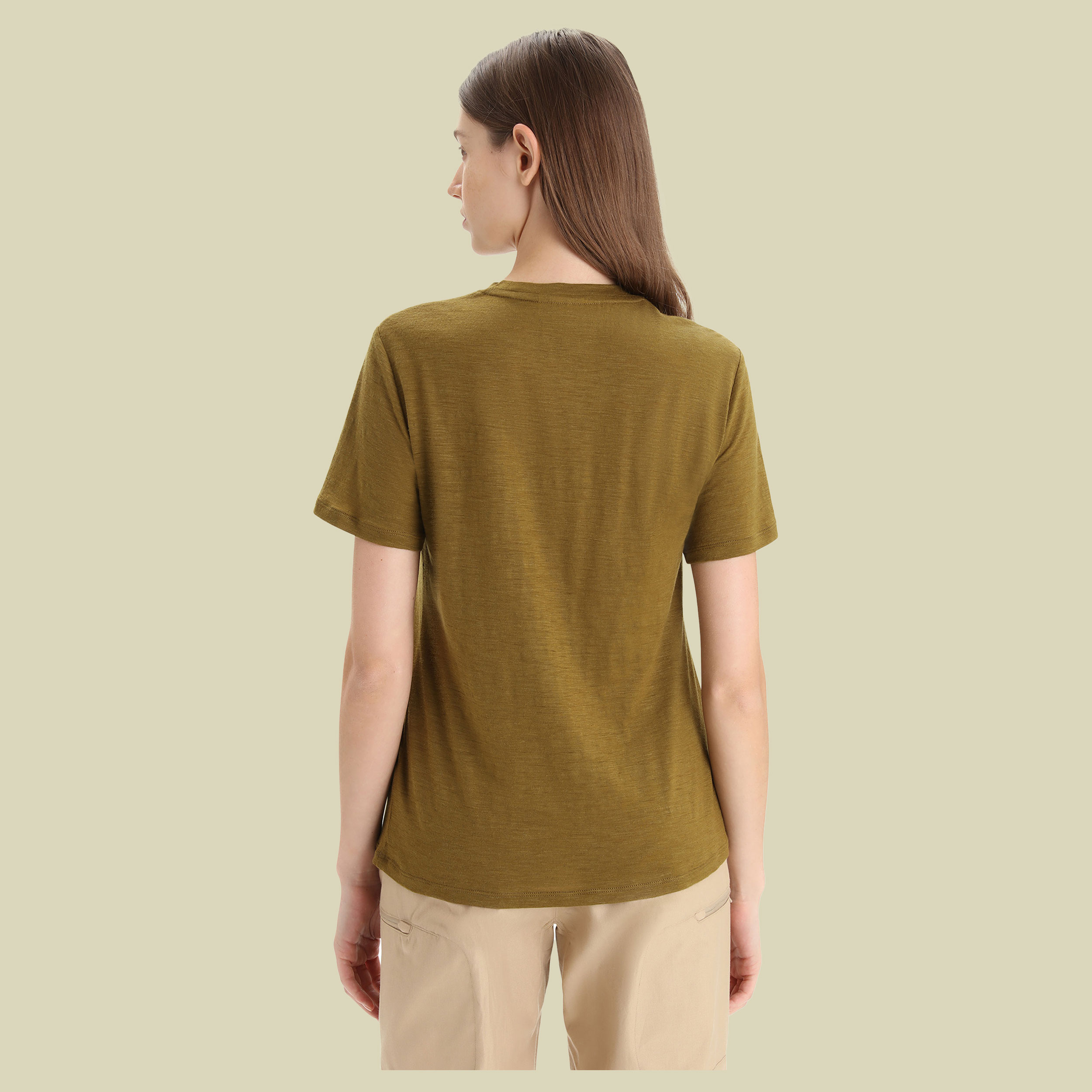 Merino Linen SS Tee Women Größe M  Farbe algae