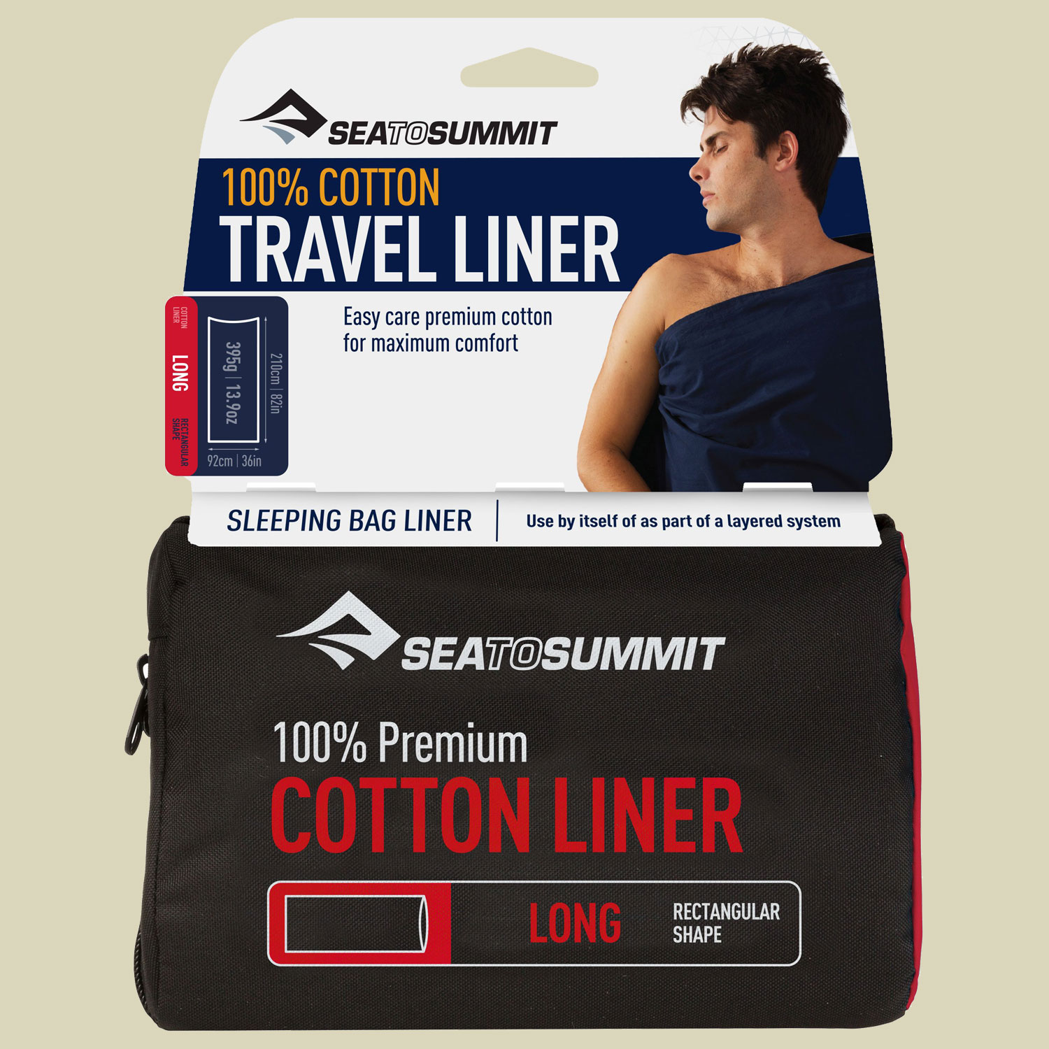 Premium Cotton Travel Liner - Long (Rectangular)