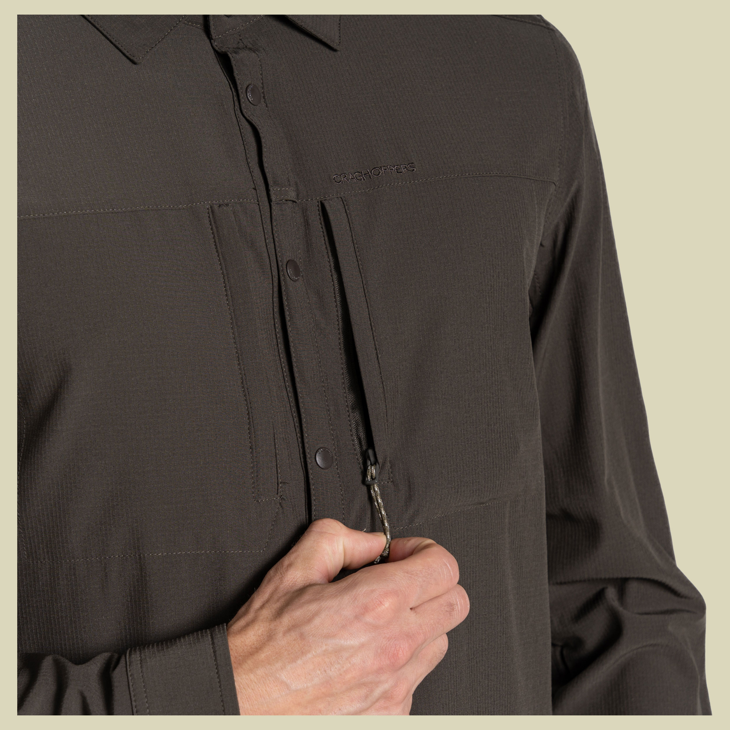 NosiLife Pro Long Sleeved Shirt V Men S braun - woodland green