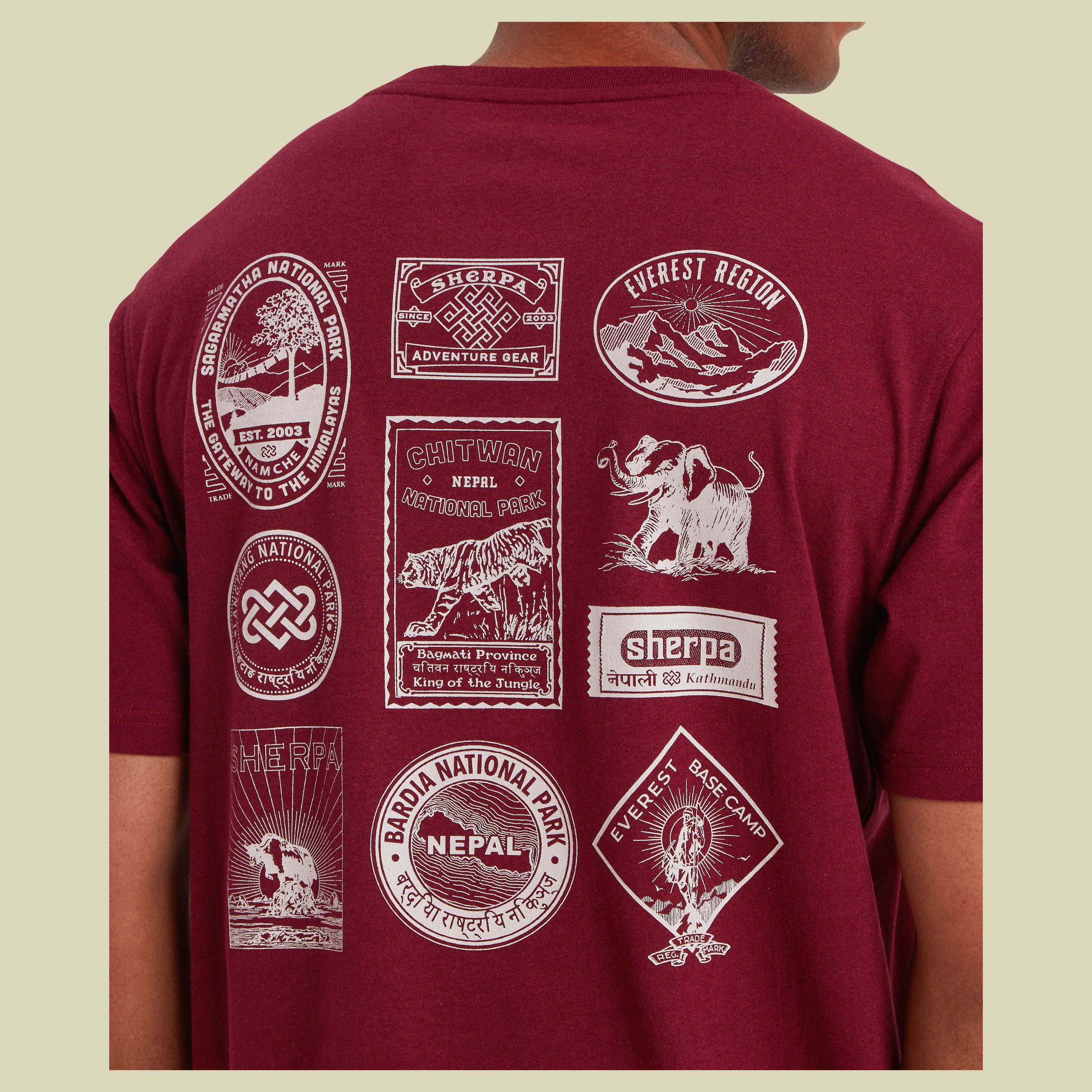 Jutnu Badge Tee Men M rot - Farbe wine