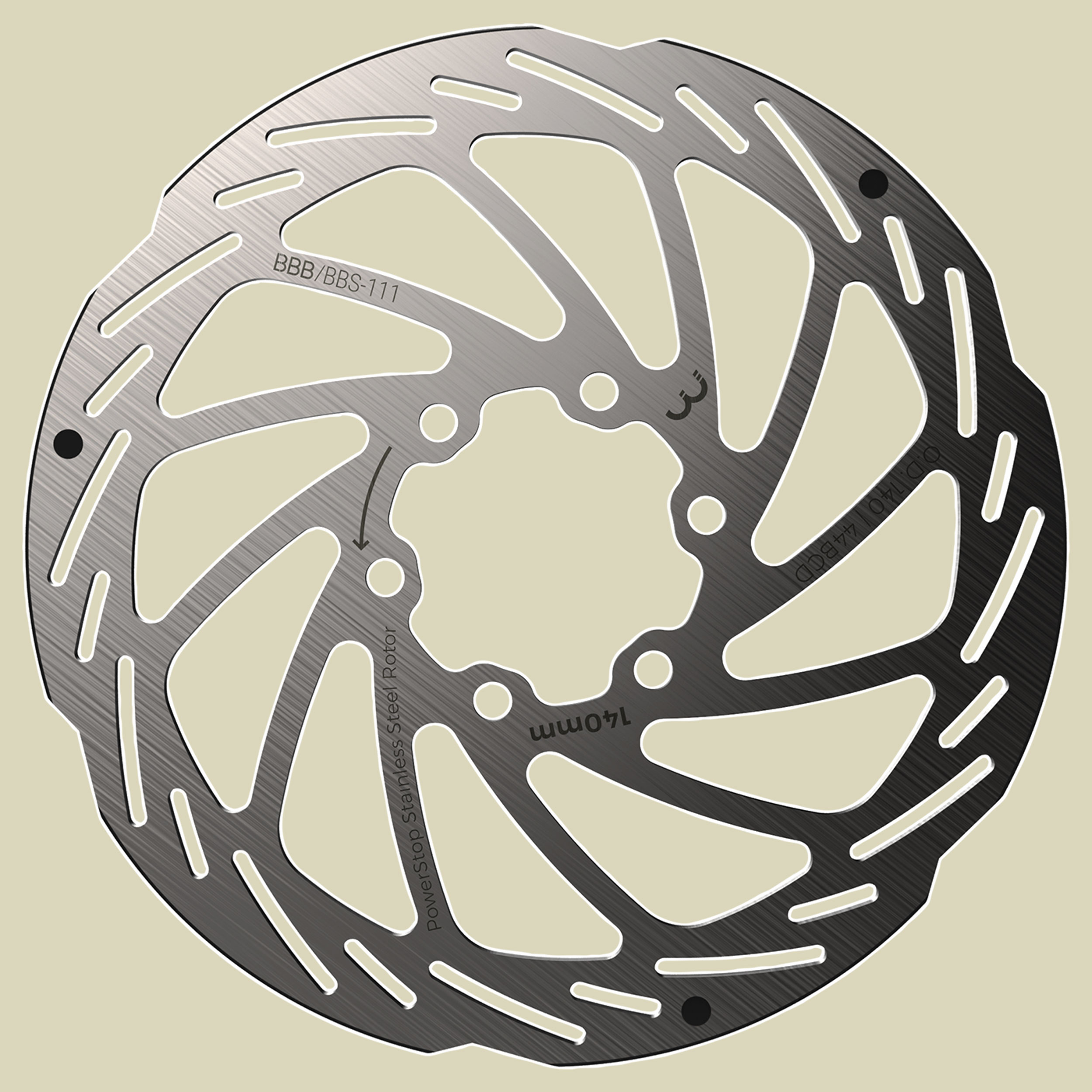 BBS-111 Bremsscheibe PowerStop 140 mm Farbe silber