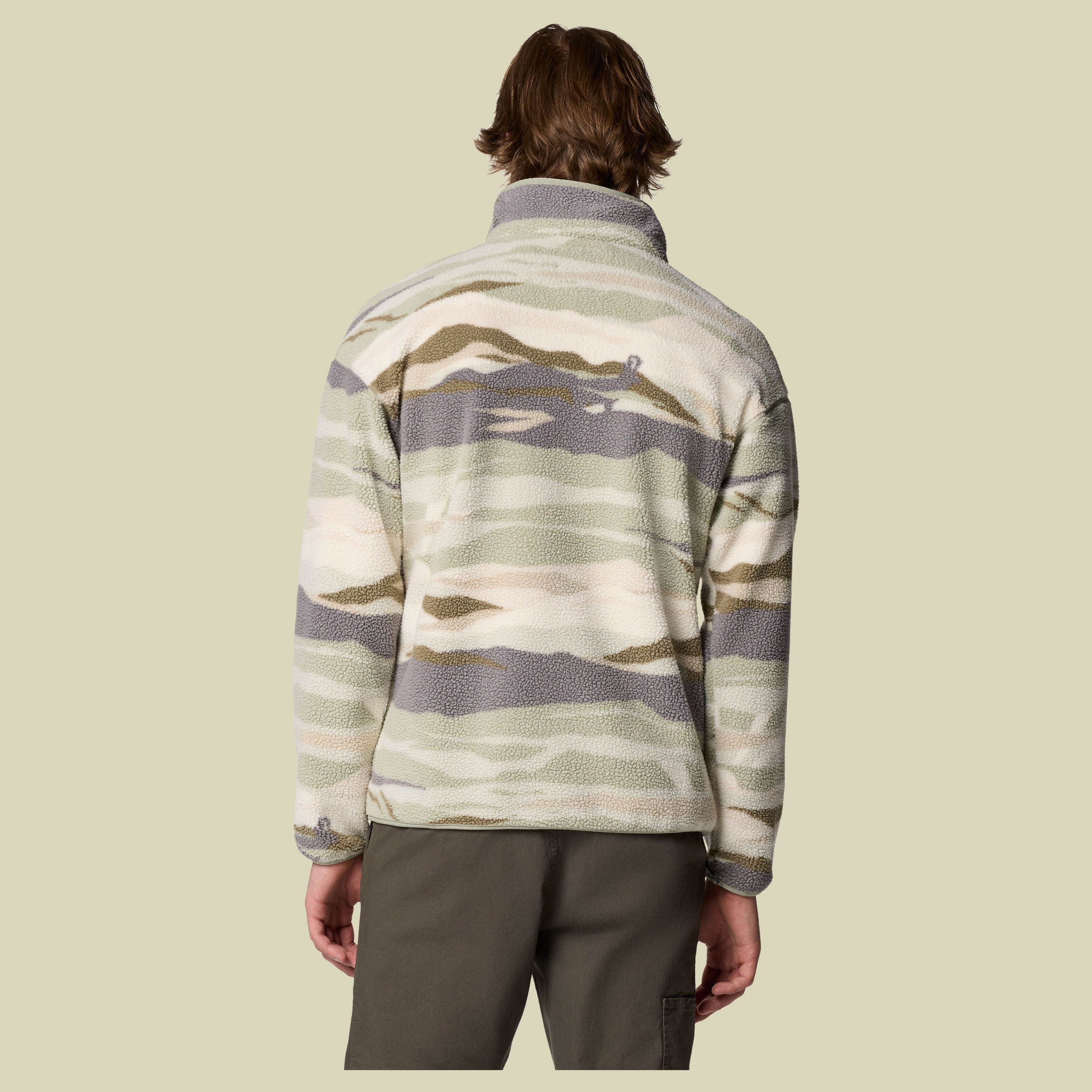 Helvetia II Printed Half Snap Fleece Men L grün - safari rouge valley