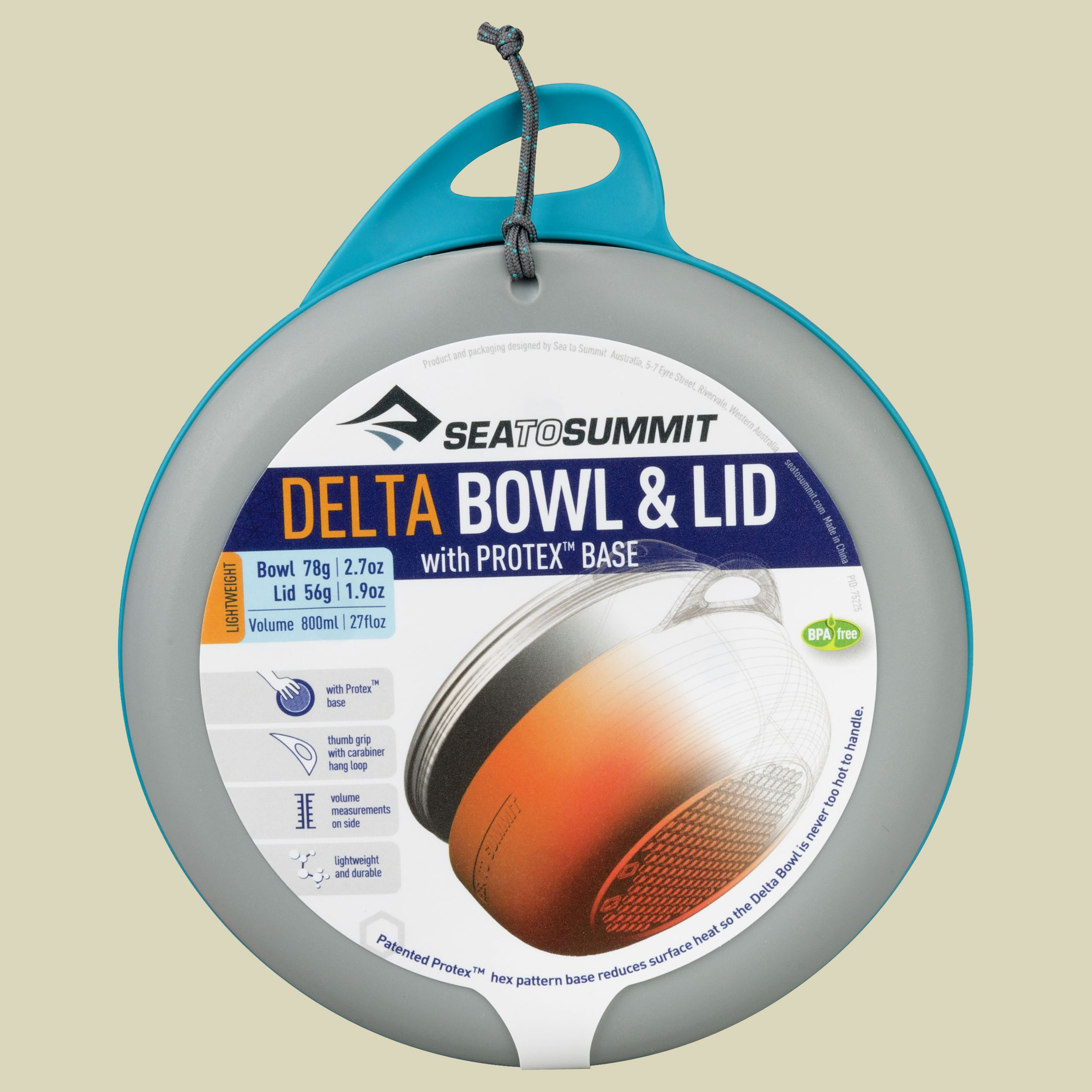 Delta Bowl with Lid Volumen 800 Farbe pacific blue/grey