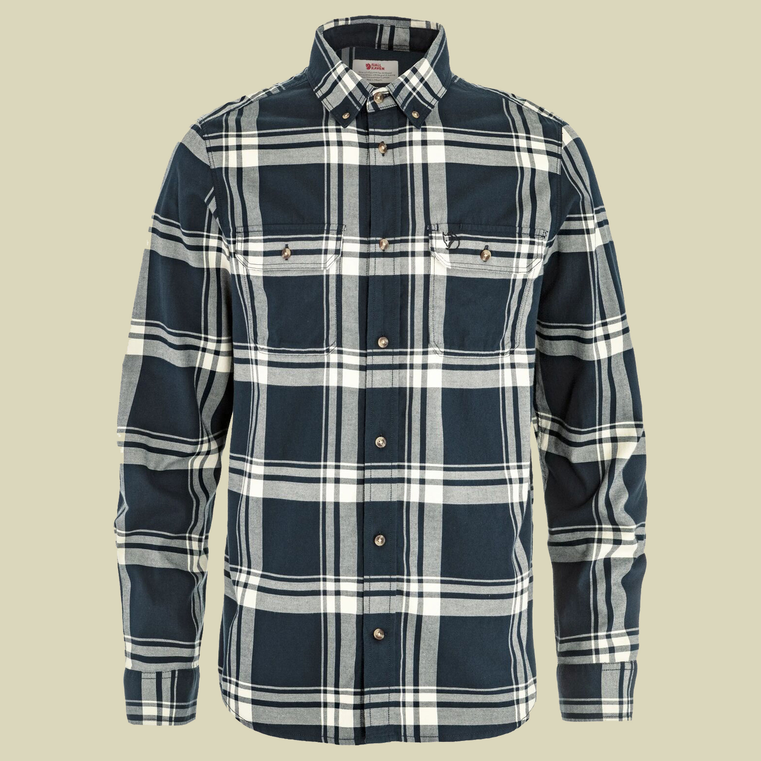 Övik Light Flannel Shirt Men L grau - Farbe dark navy-chalk white