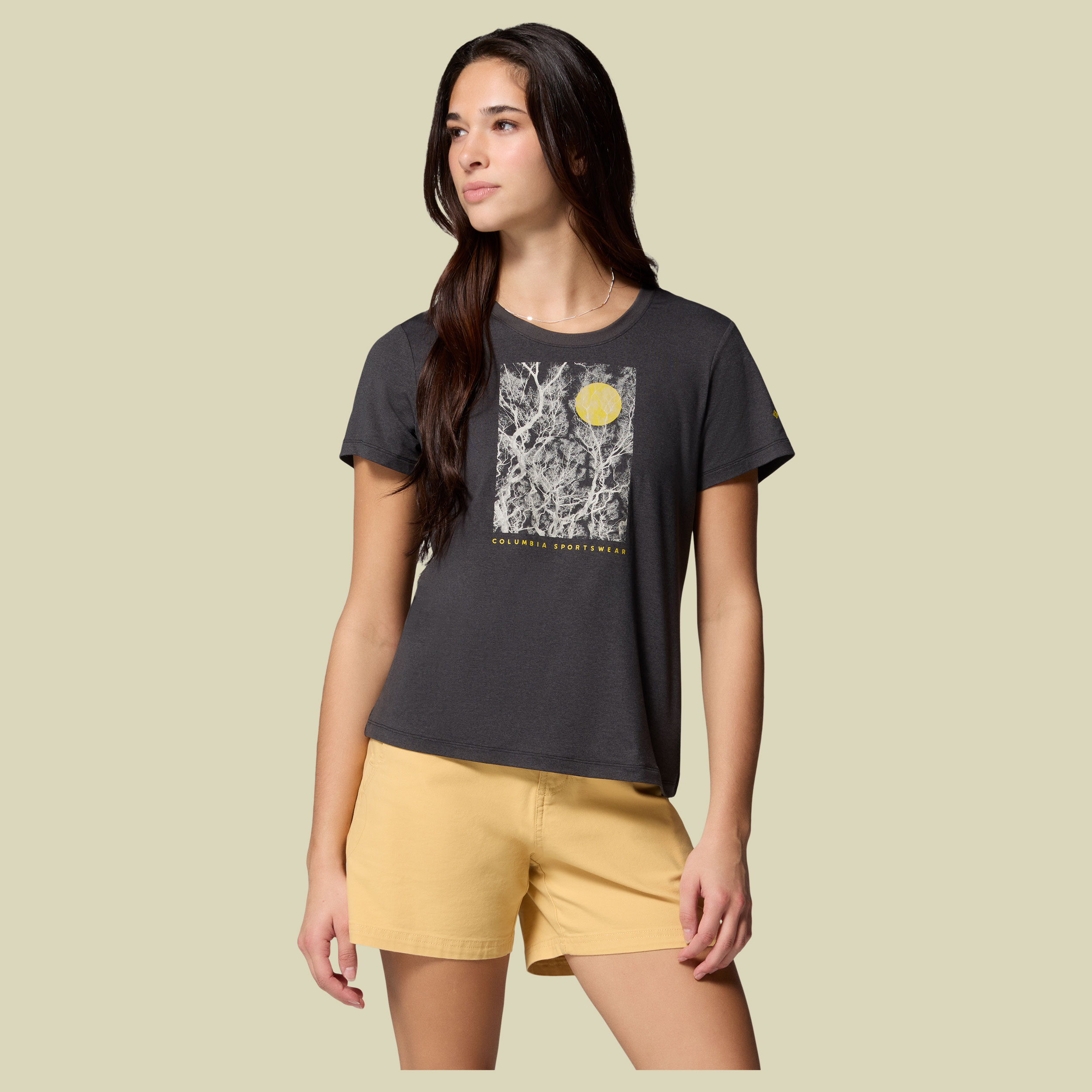 Parsons Point SS Scoop Tee Women L schwarz - black heather, canopy view
