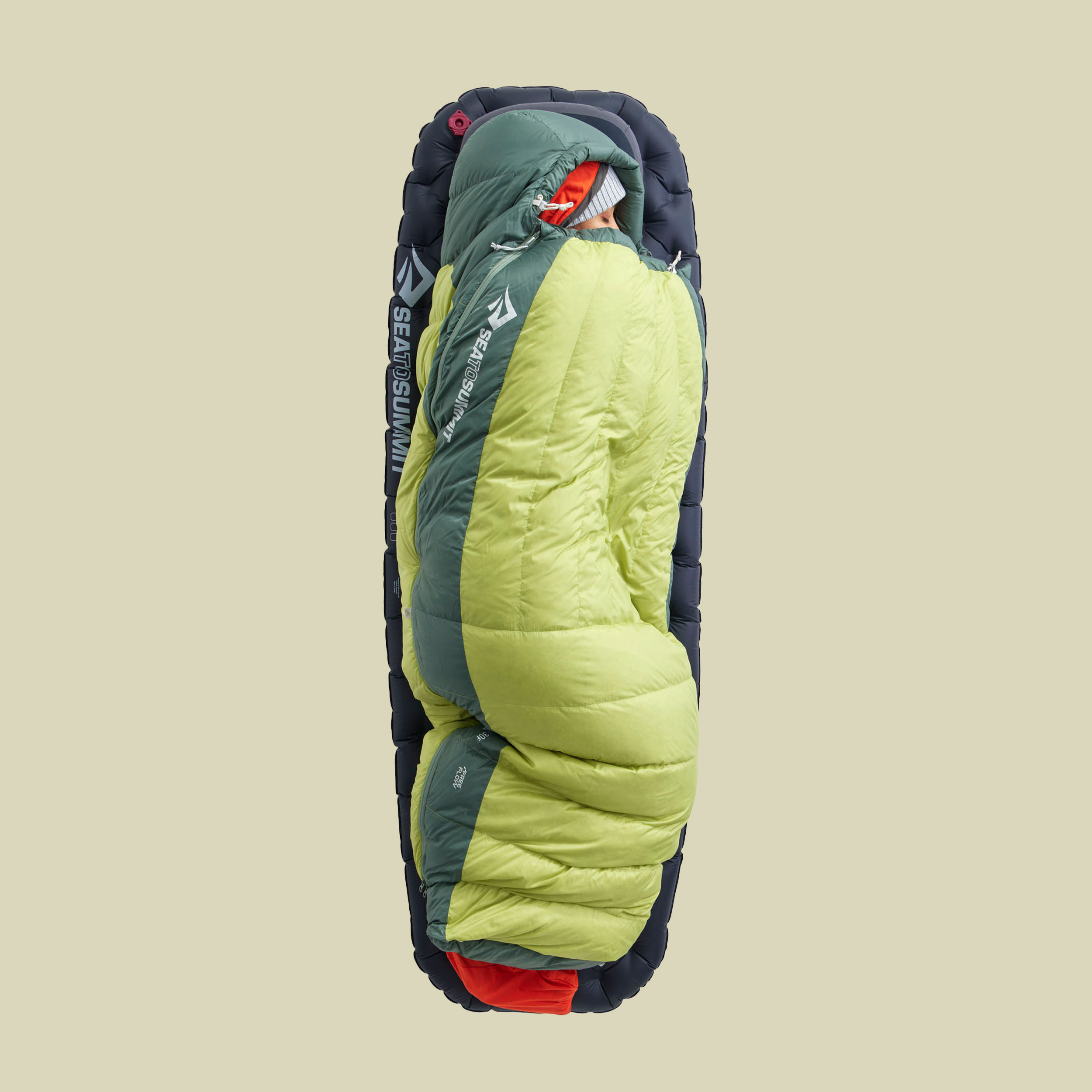 Ascent Womens Down Sleeping Bag -1C 185 cm grün - Farbe celery