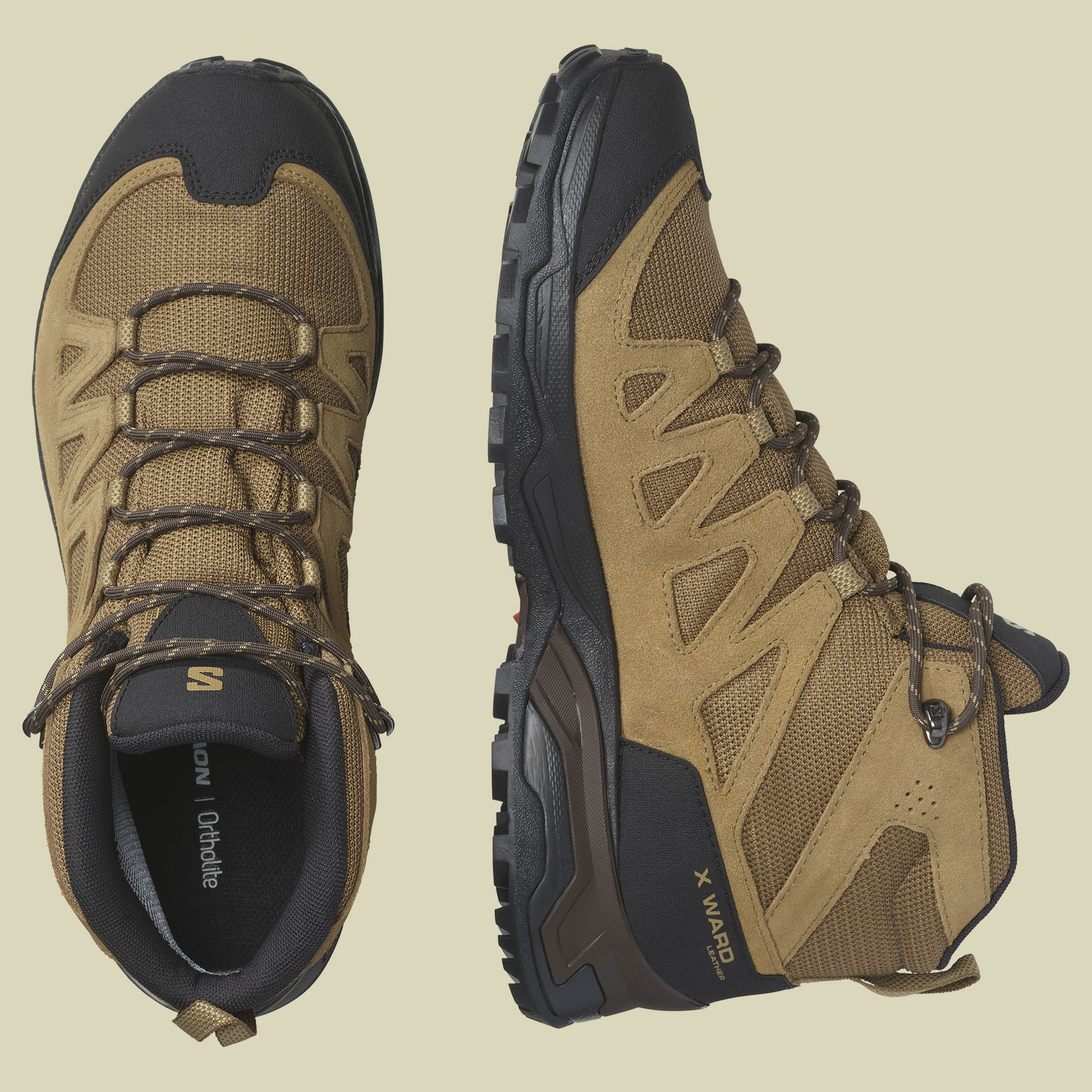 X Ward Leather Mid GTX Men Größe UK 8,5 Farbe kangaroo/black/dull gold
