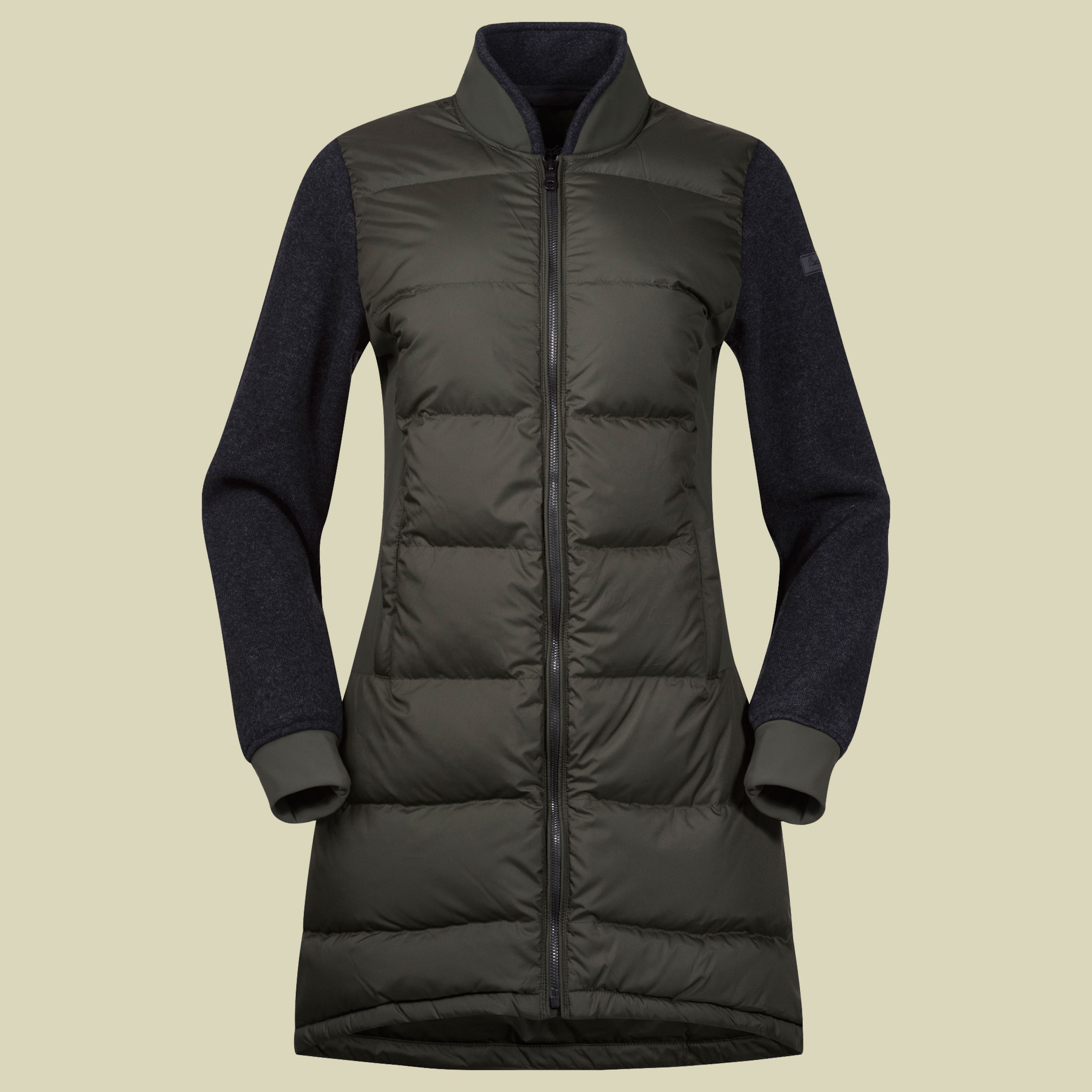 Oslo Down Hybrid Long  Jacket Women Größe S Farbe seaweed/solid charcoal/melange