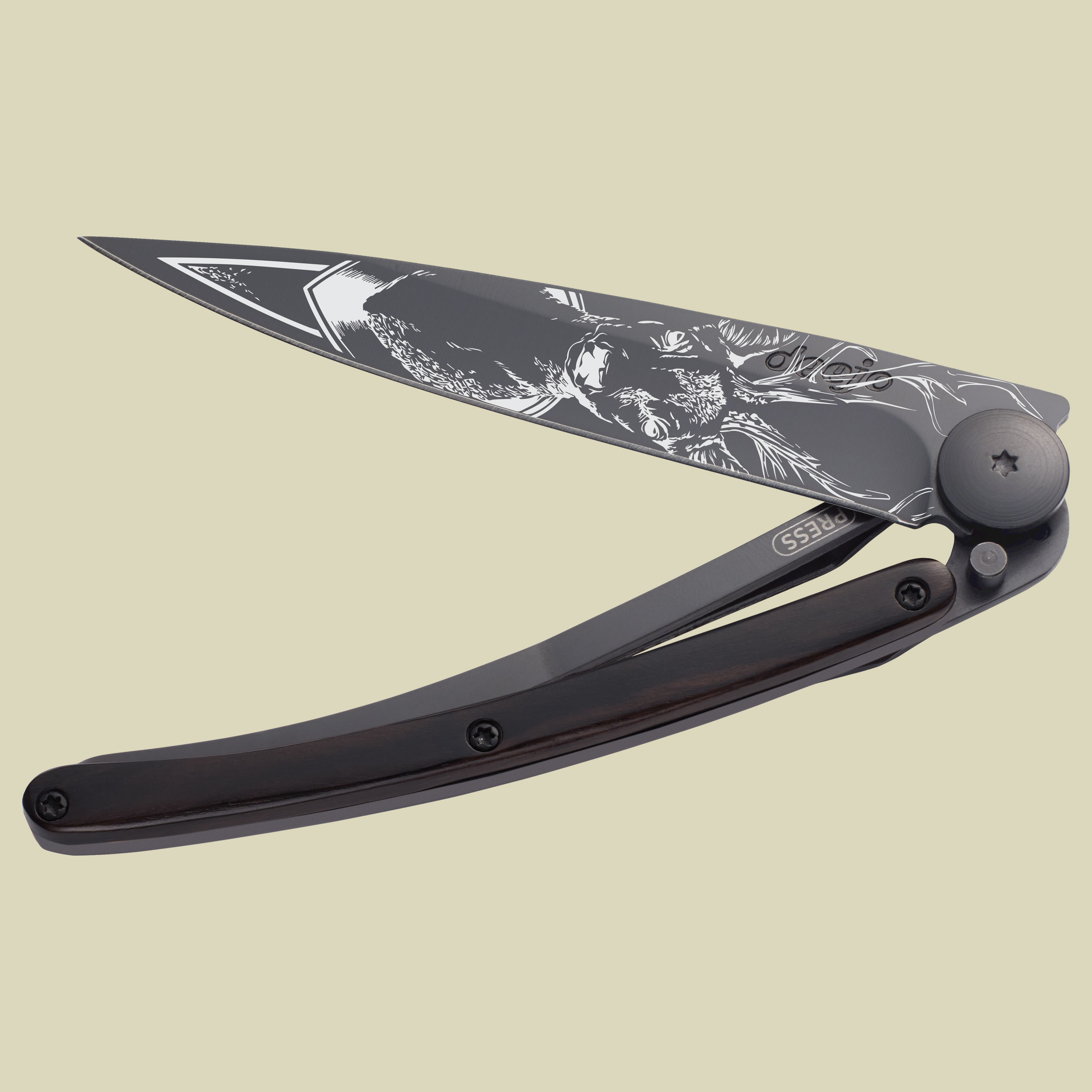 Deejo Taschenmesser 37g Schwarz Ebenholz Größe one size Farbe Hirsch
