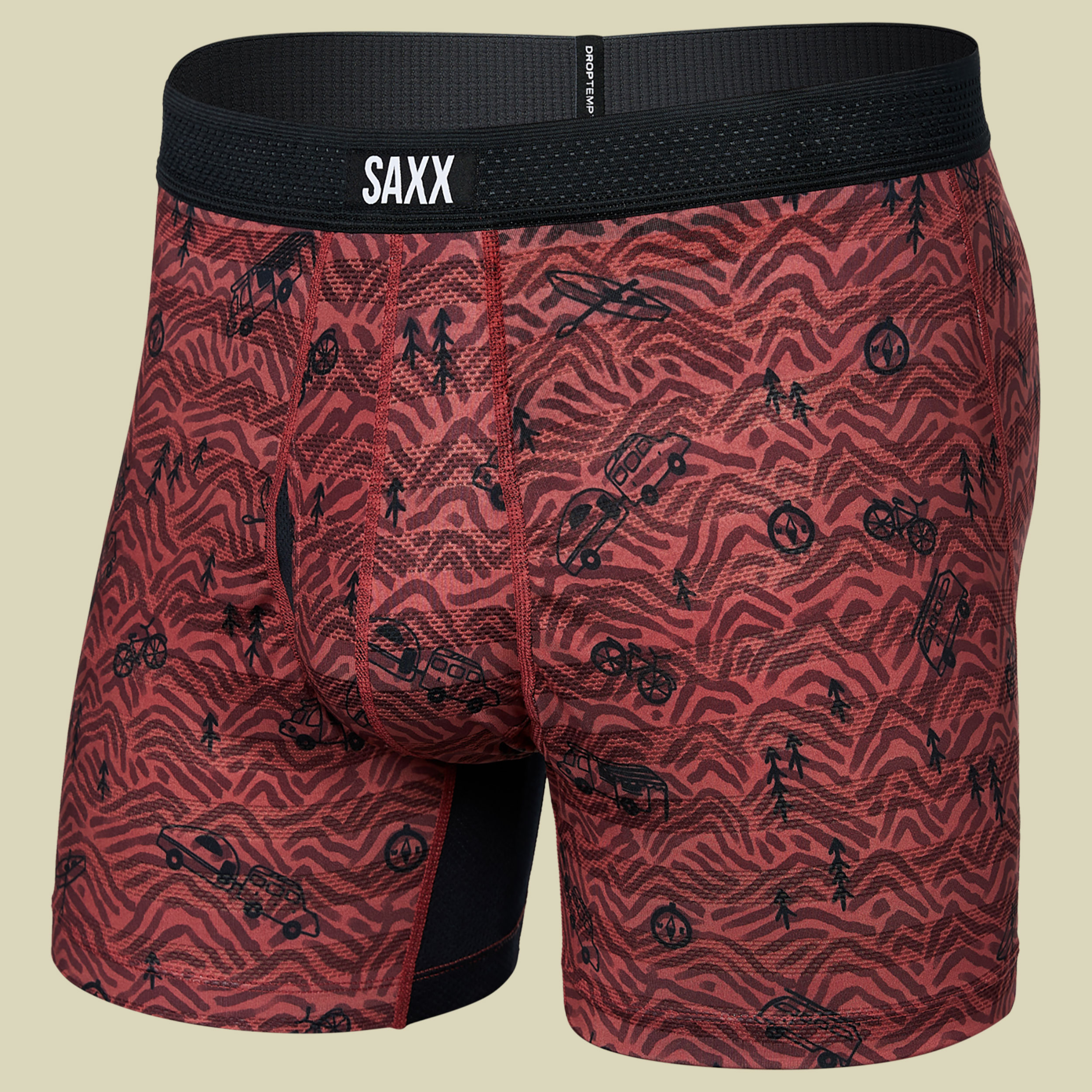 Droptemp Cooling  Mesh Boxer Brief Fly rot M - head for the hills- red