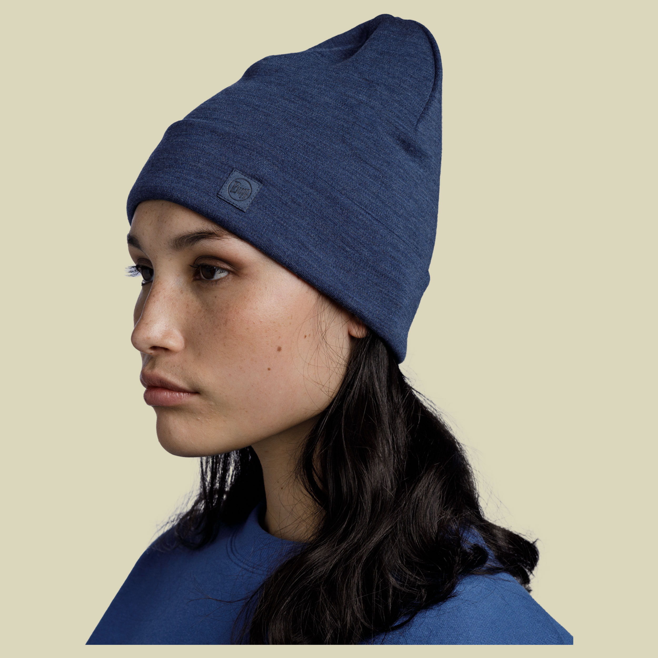 Heavyweight Merino Wool Hat blau - solid night blue
