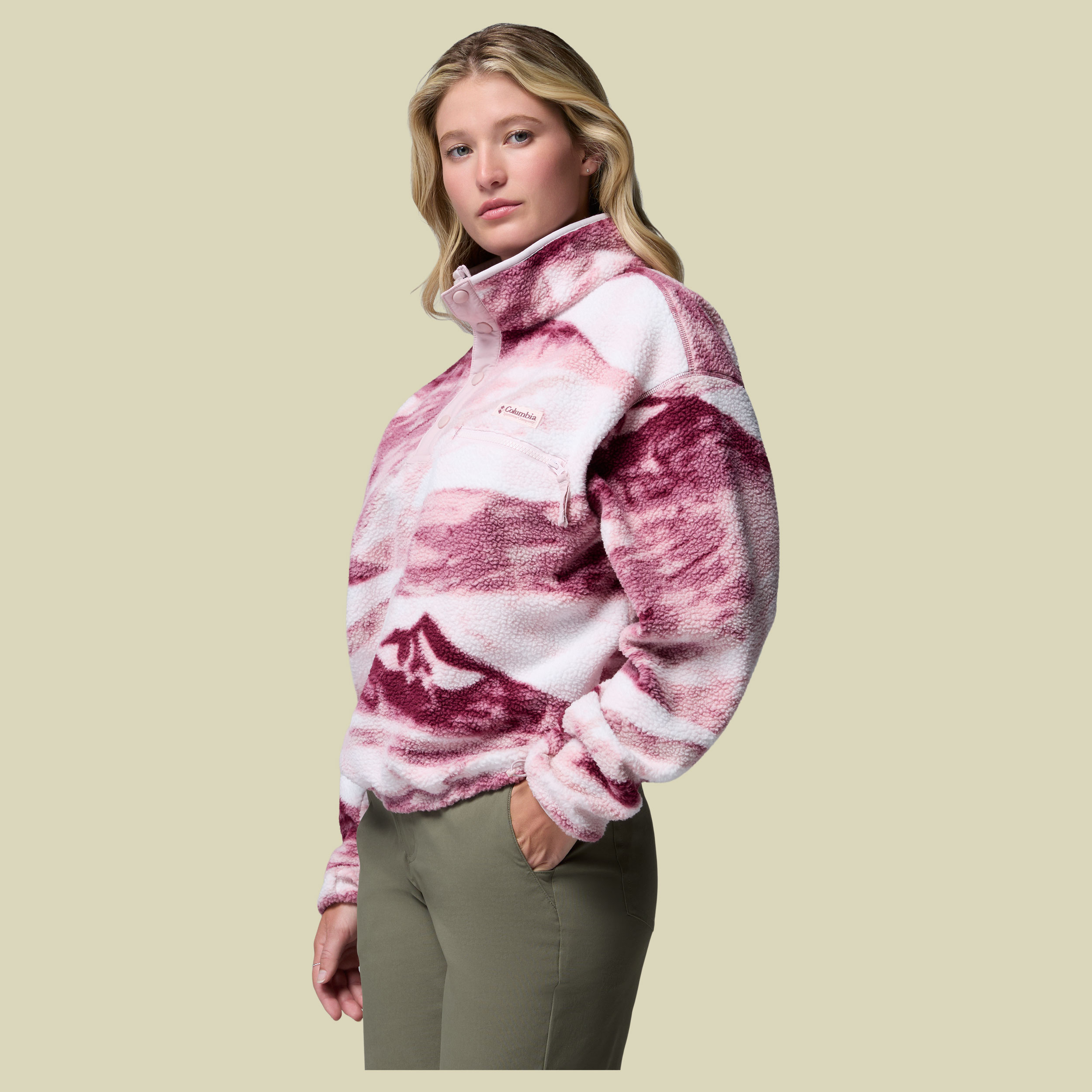Helvetia II Printed Cropped Half Snap Women XL lila1 - antique mauve,summits
