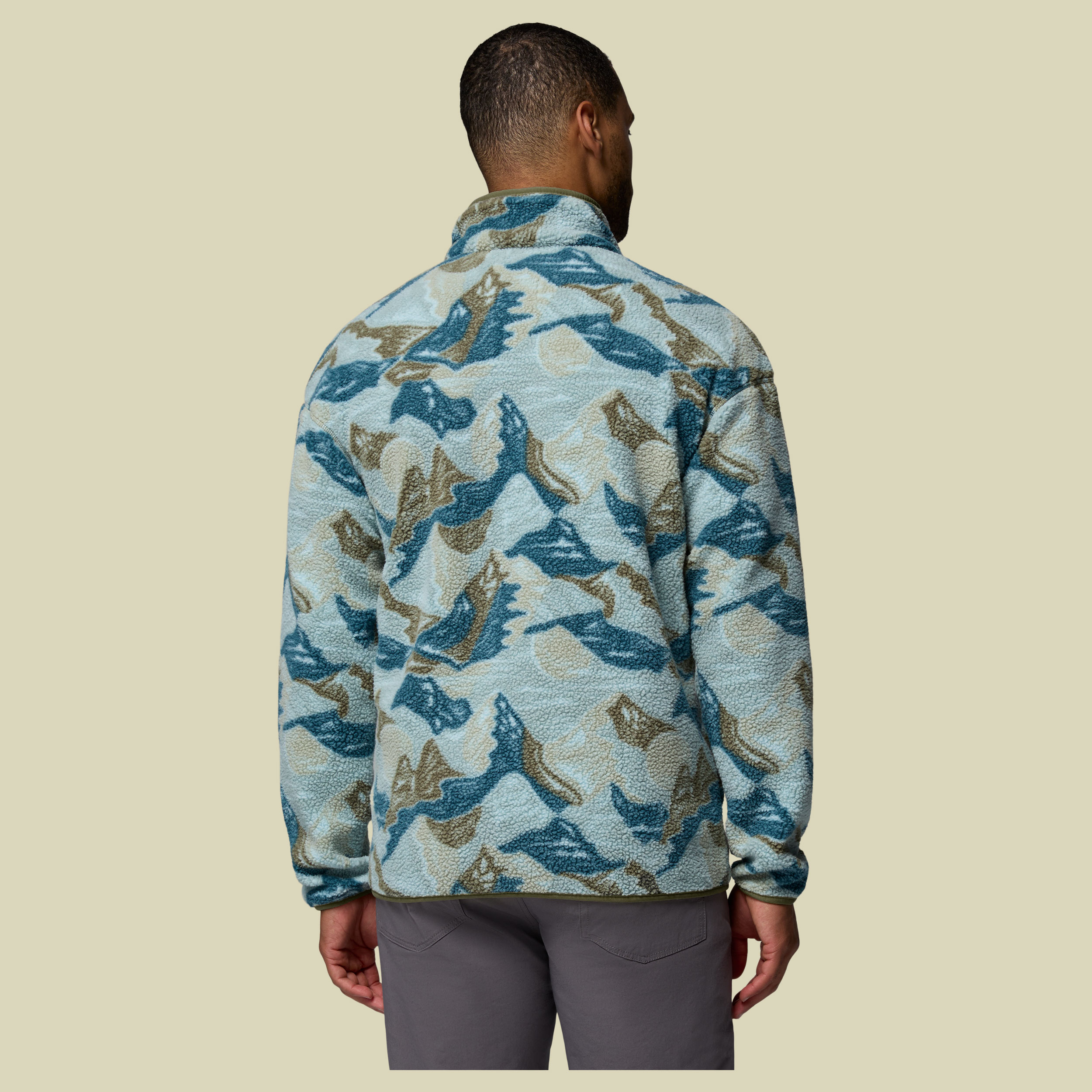 Helvetia II Printed Half Snap Fleece Men S mehrfarbig grün - safari,sunscap