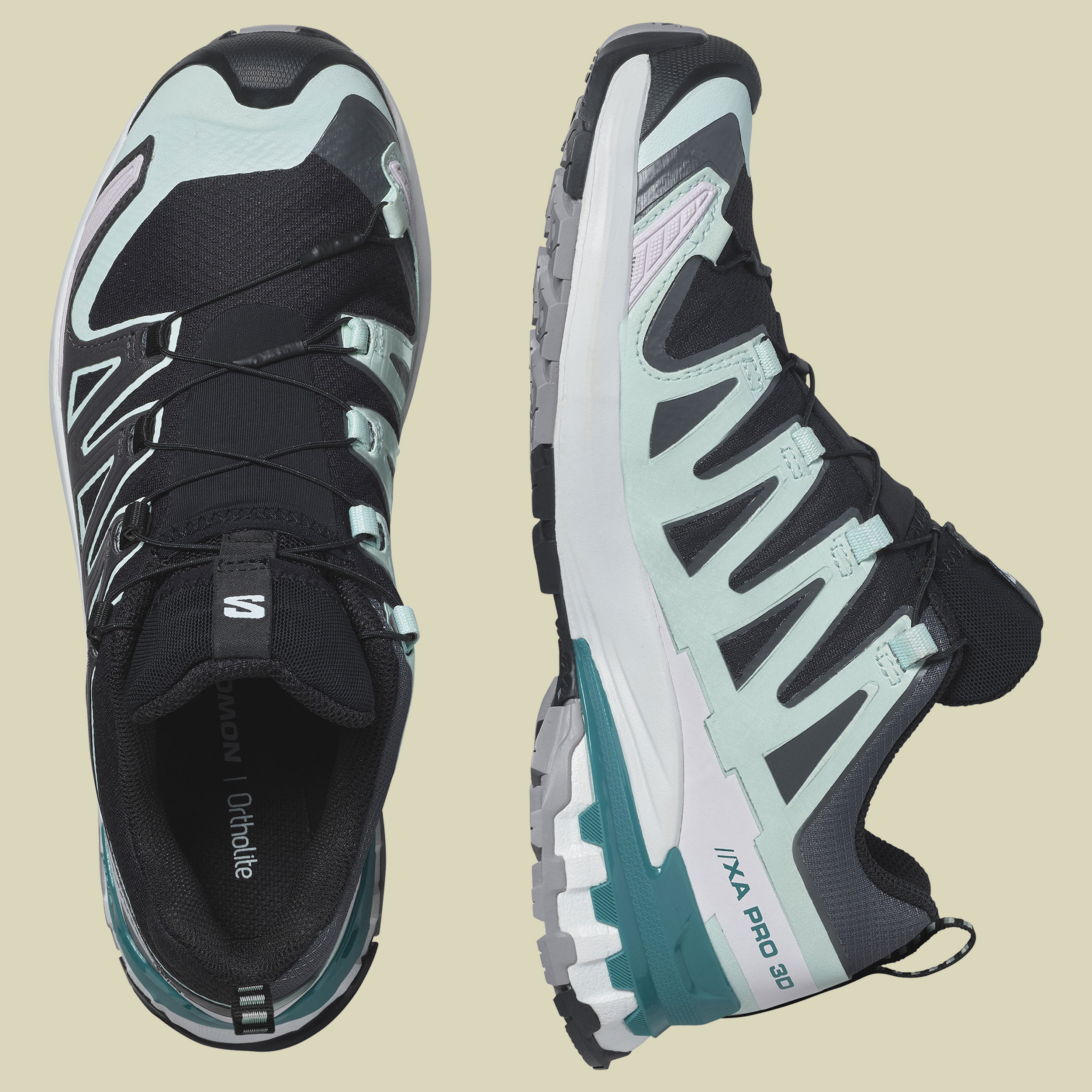 XA PRO 3D V9 GTX Women grau UK 7,5 - black/bleached aqua/harbor blue