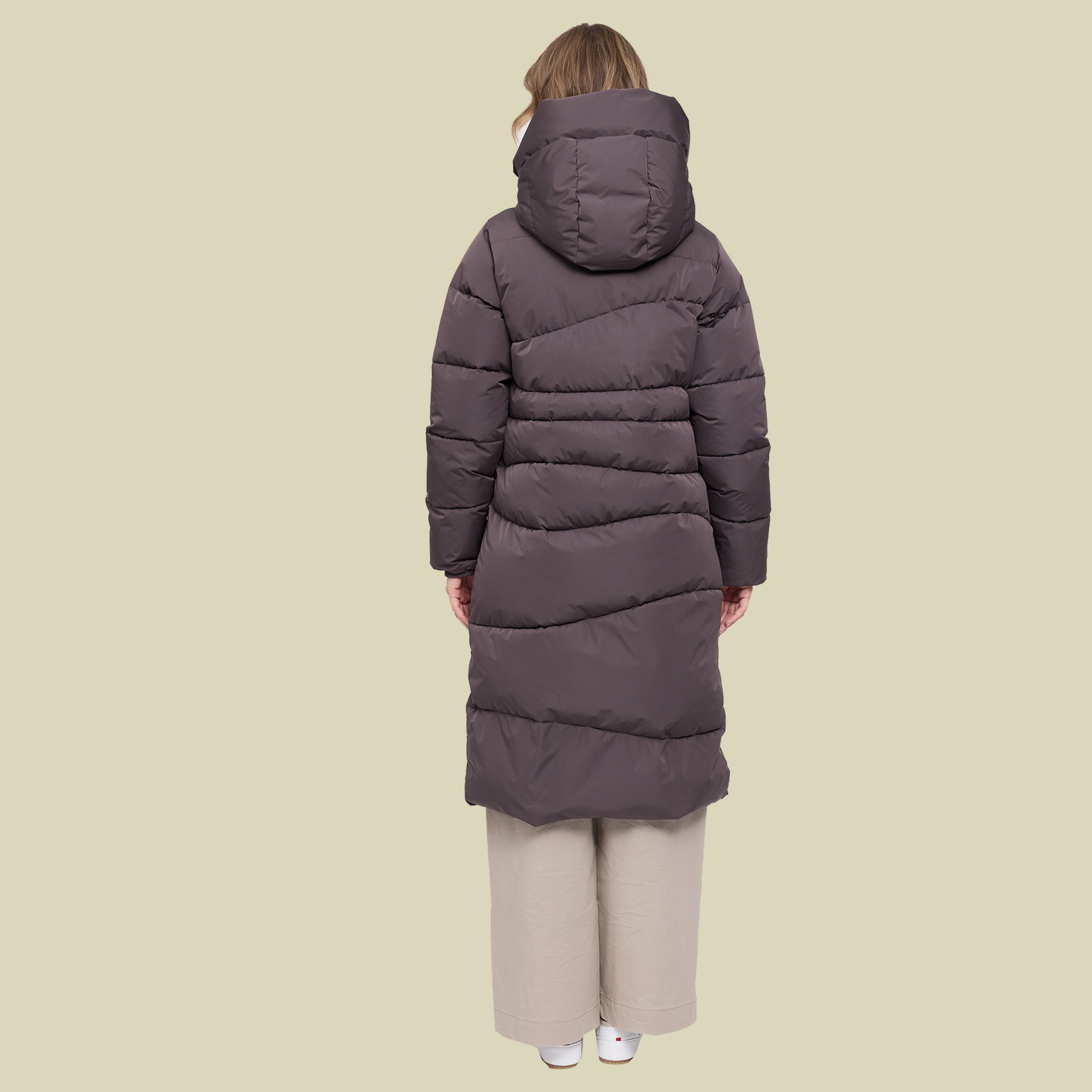 Waves Quilt Puffer Coat Women XS braun - eggplant