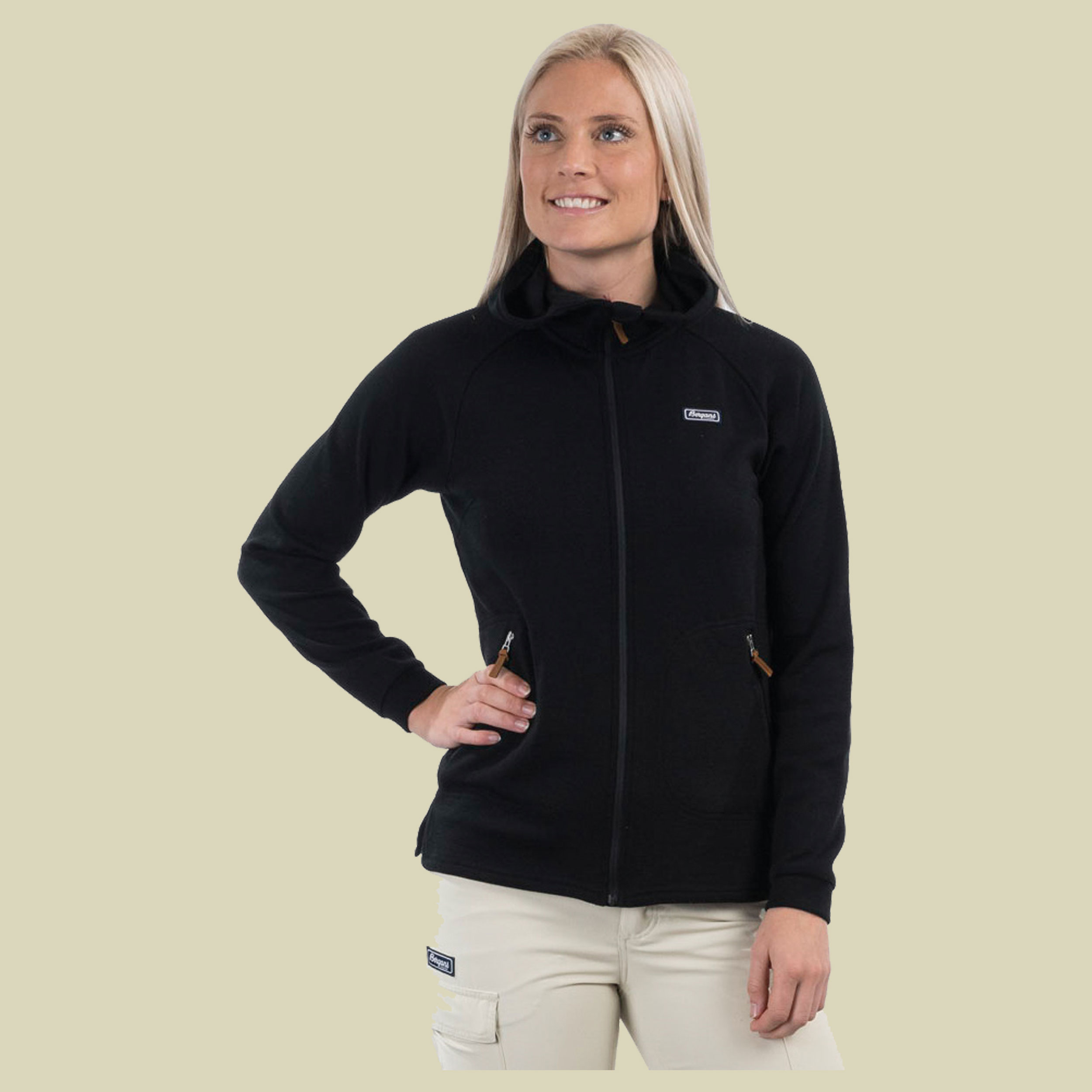 Tuva Light Wool Hood Jacket Women Größe L  Farbe black