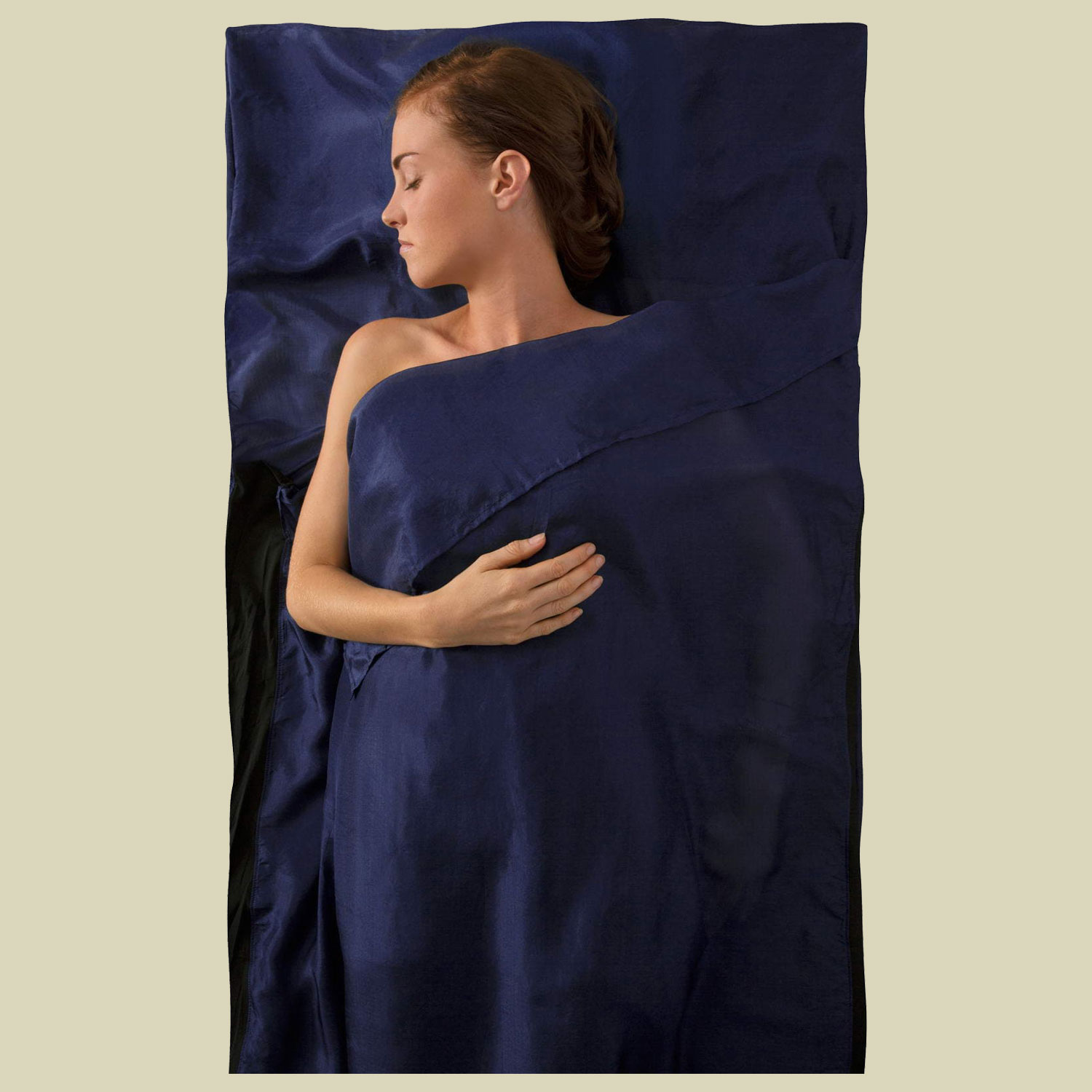 Silk Stretch Liner - Traveller (with Pillow Slip) Maße 225 x 92 cm Farbe navy blue