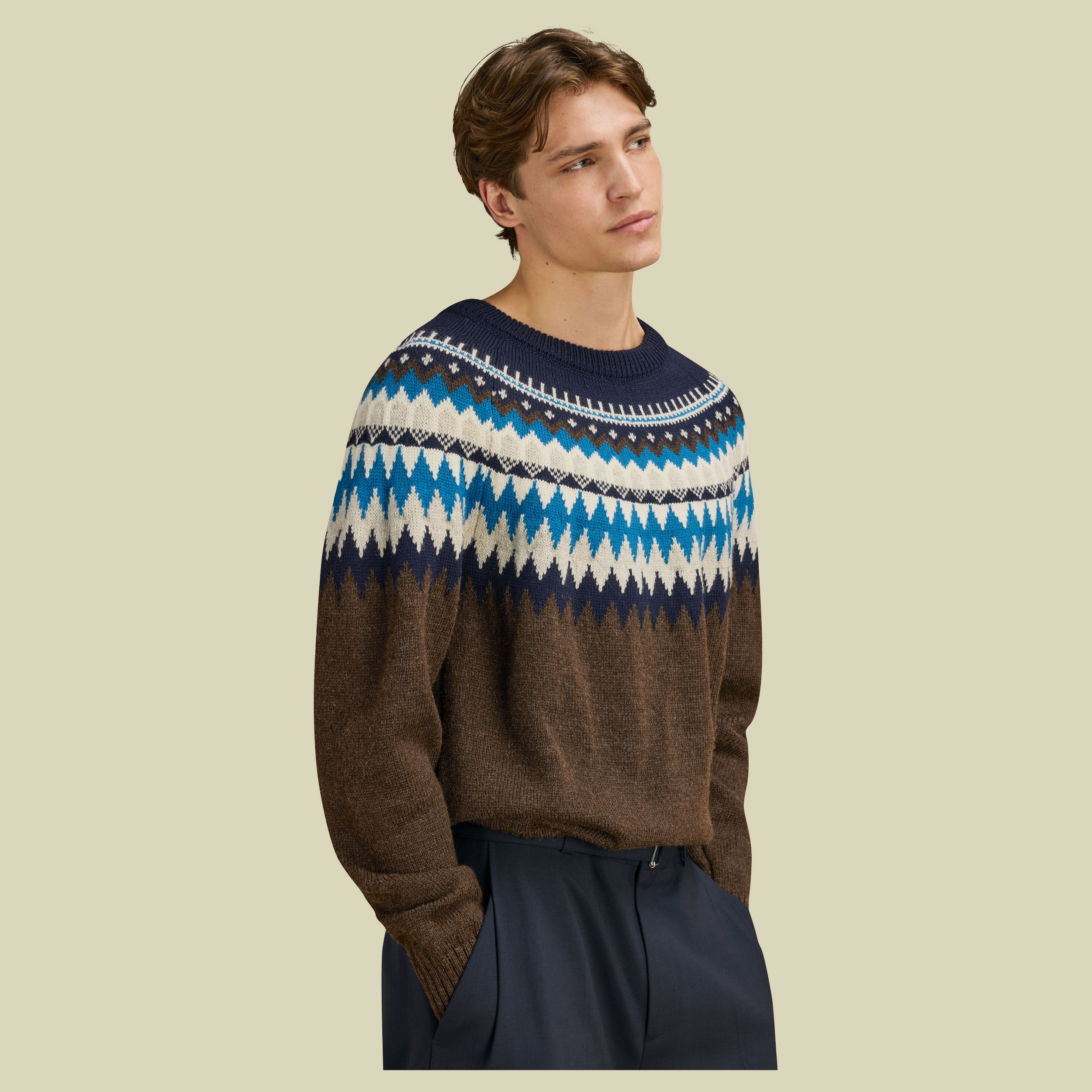 Losna Masc Sweater Men XL braun - coffee navy