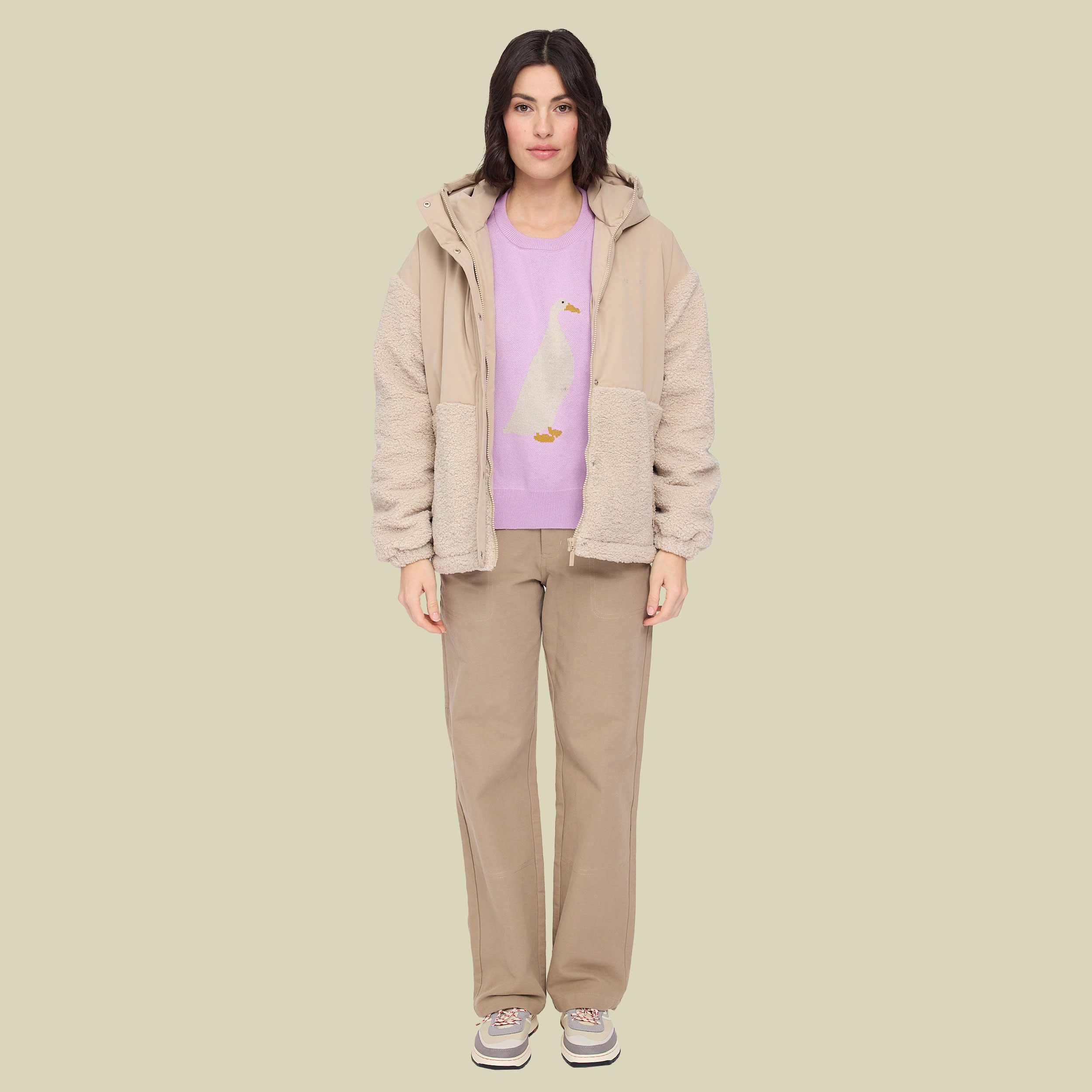 Fabric Blocking Jacket Women XS beige - Farbe oat/natural