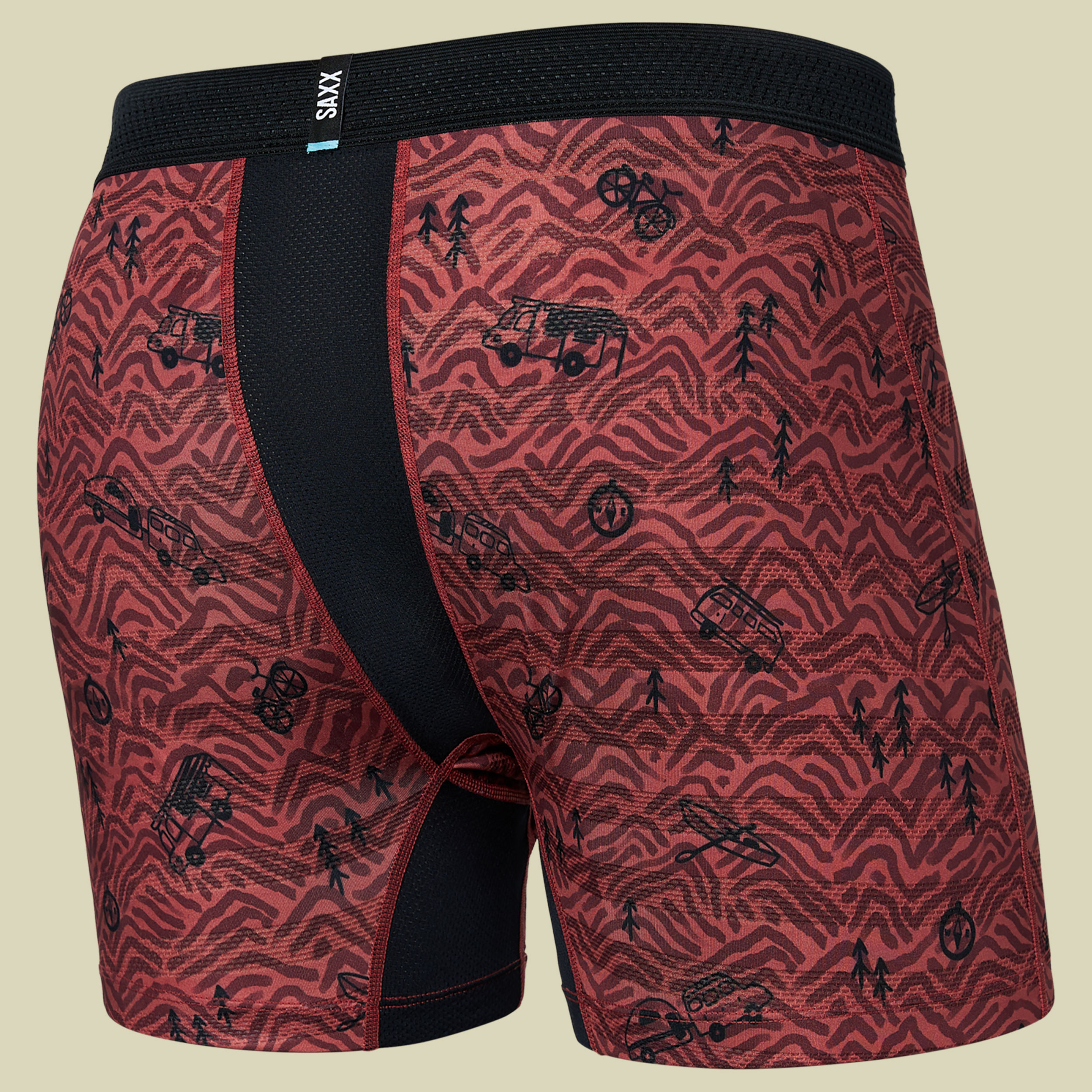Droptemp Cooling  Mesh Boxer Brief Fly rot M - head for the hills- red