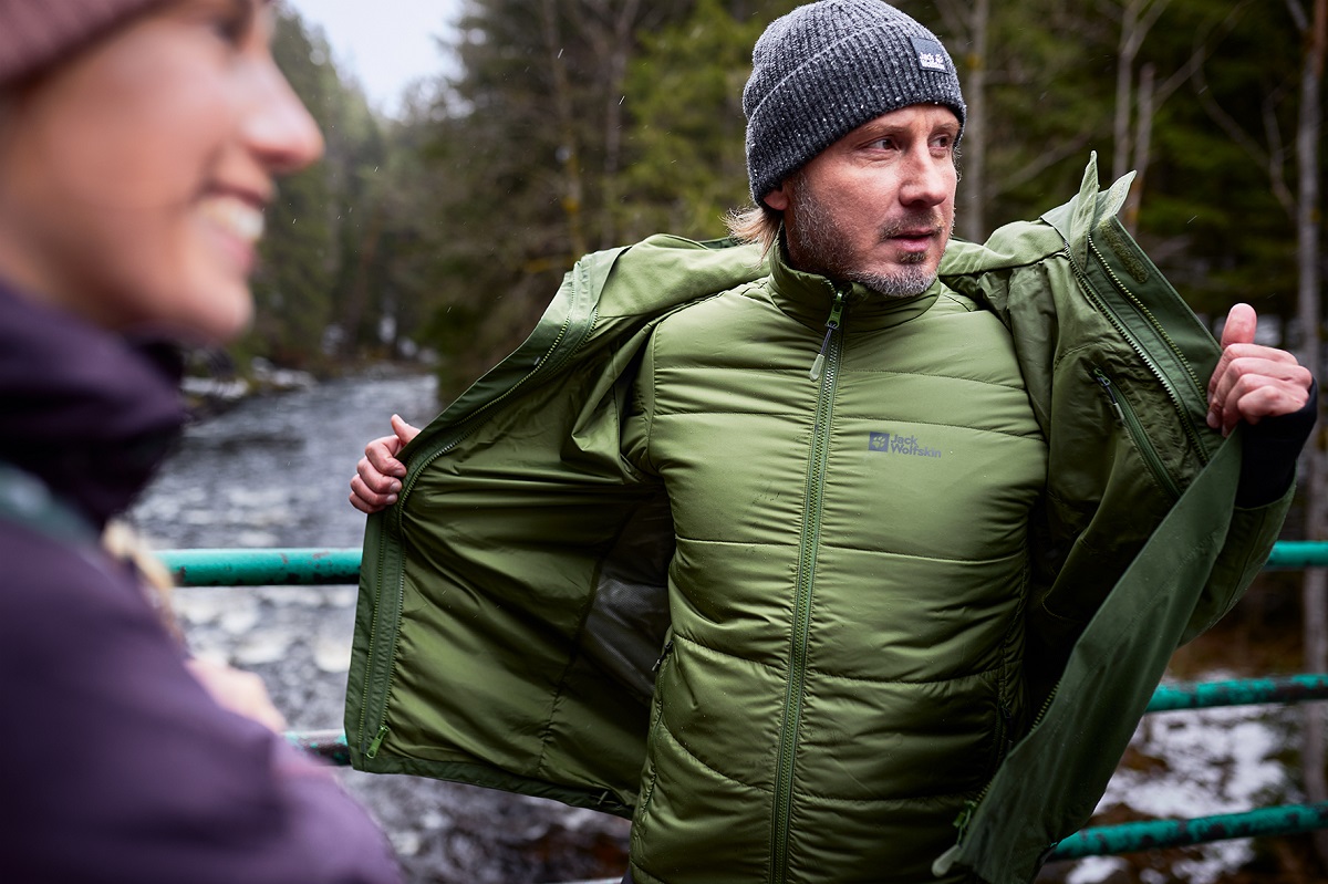 Jack Wolfskin Outdoorjacke im Einsatz