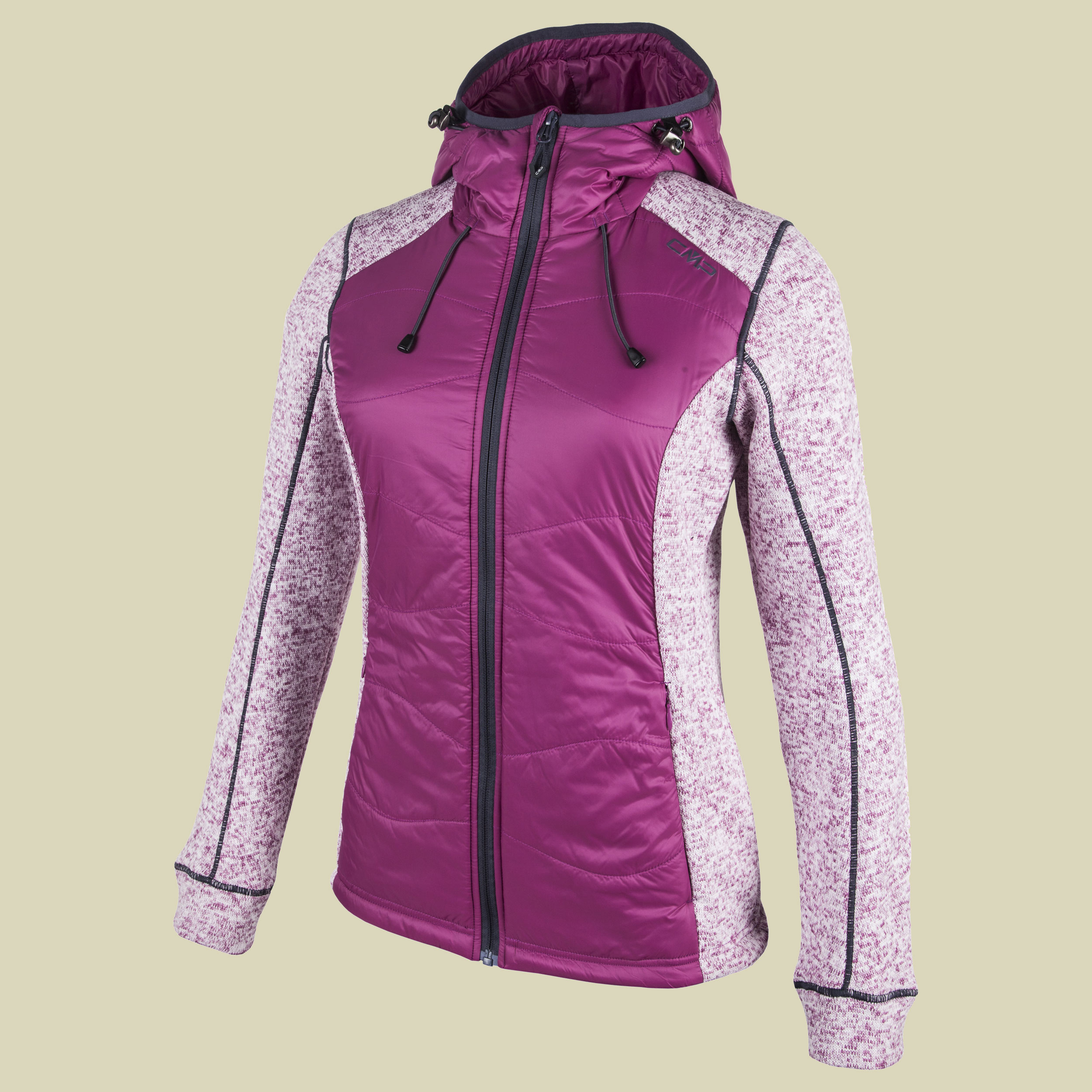 Woman Fleece Jacket Fix Hood Hybrid 3H30066 Größe 34 Farbe 447Q berry-bianco