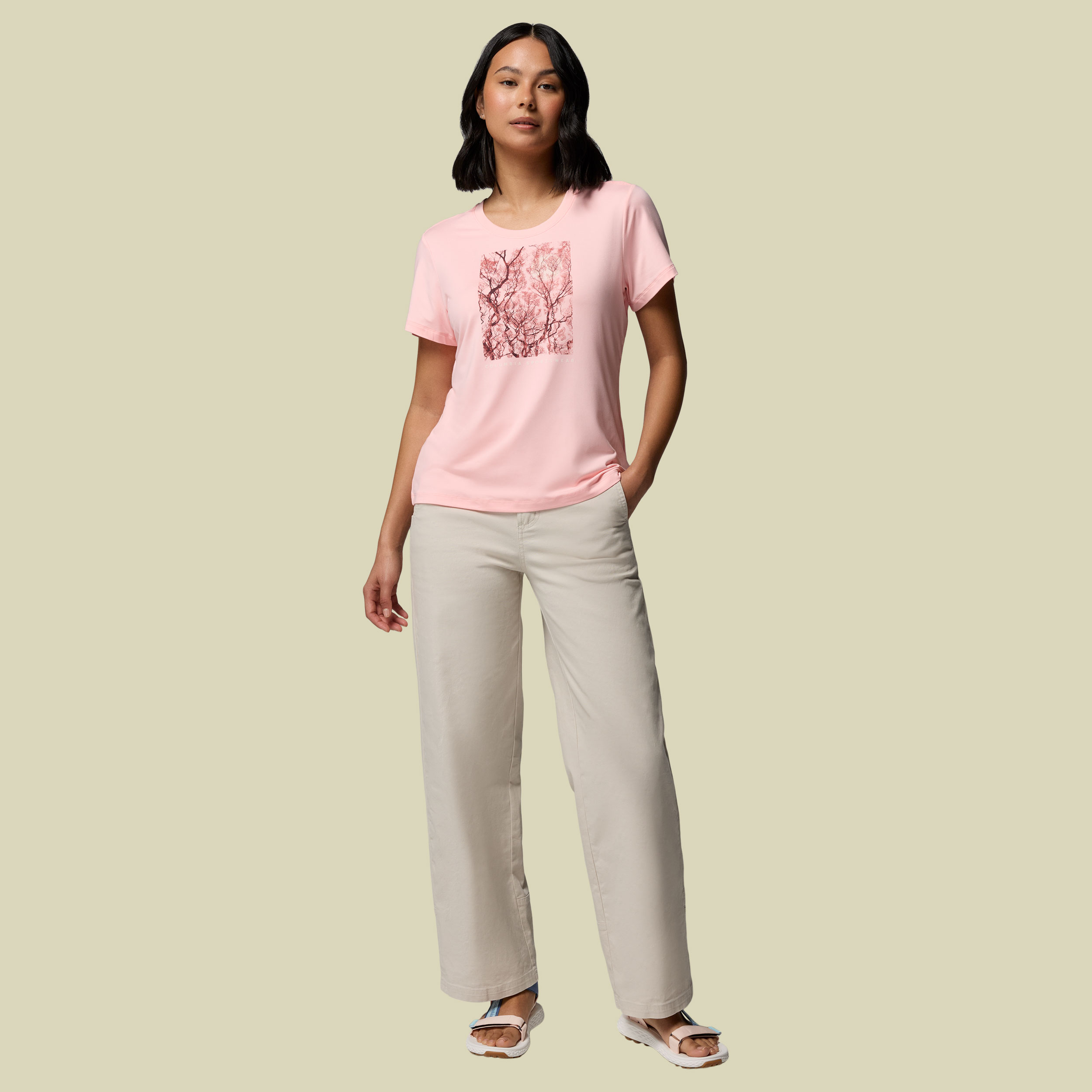 Parsons Point SS Scoop Tee Women XL rosa - pink sand heather, canopy view