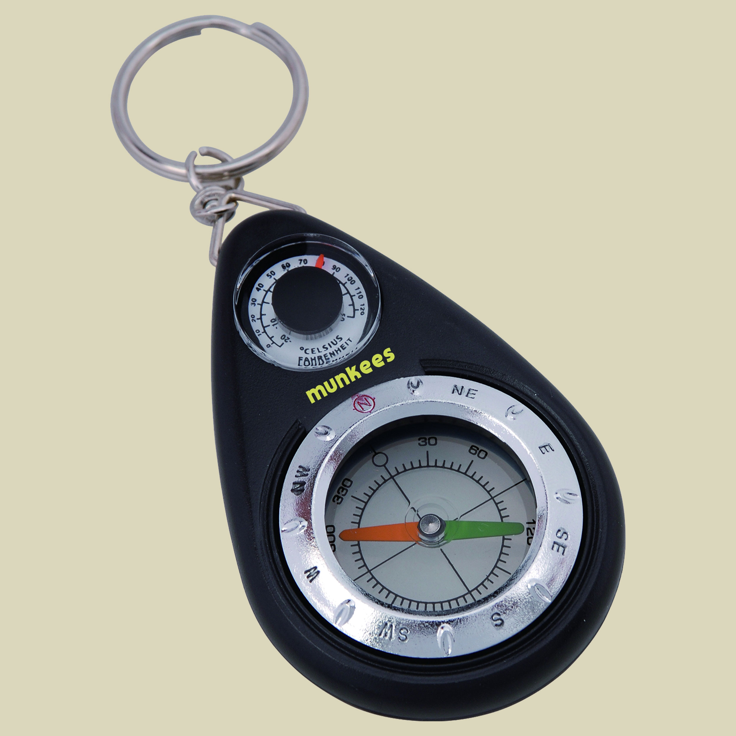 Kompass-Schlüsselanhänger-Thermometer