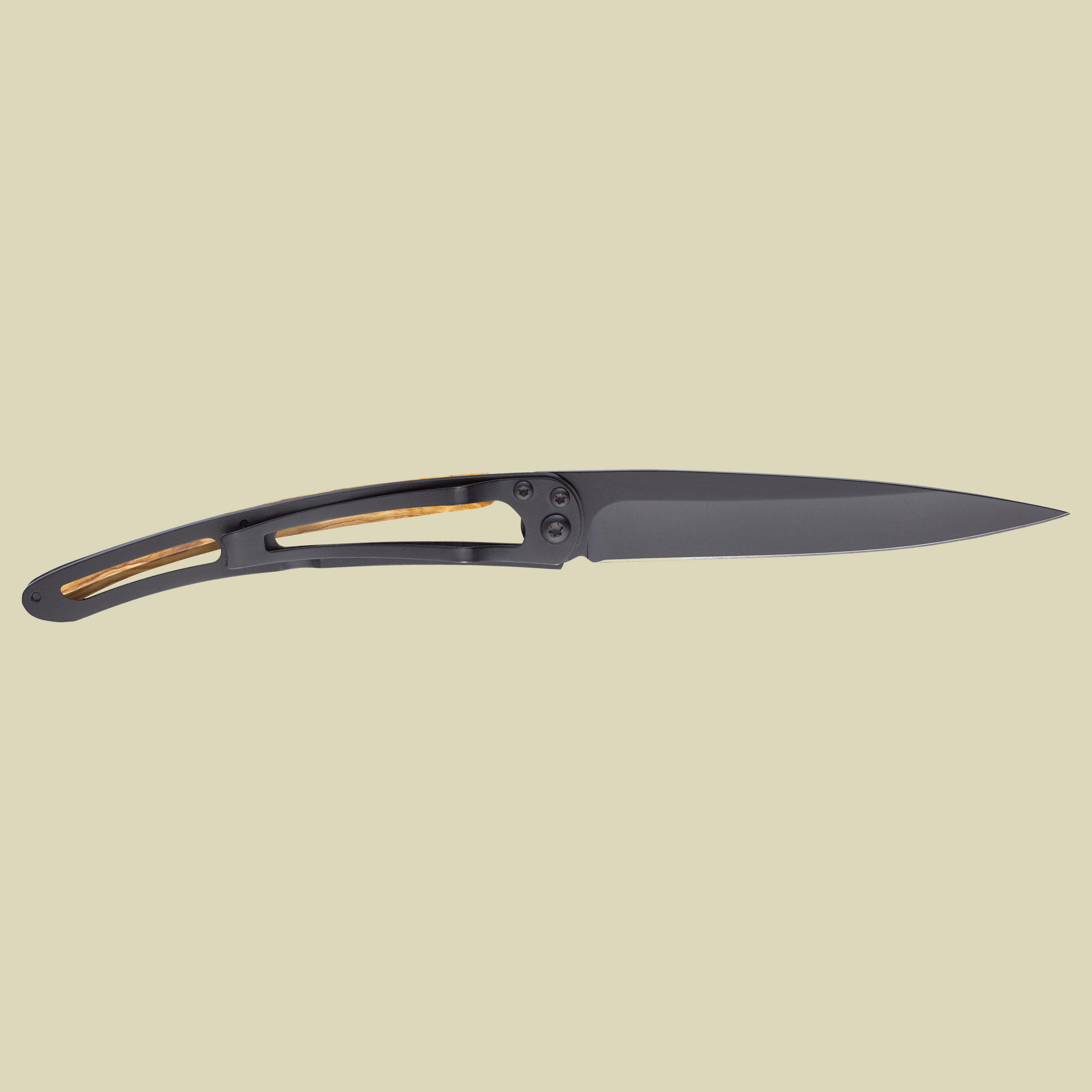 Deejo Taschenmesser 37g Schwarz Olivenholz Größe one size Farbe Winkinger Vegvisir