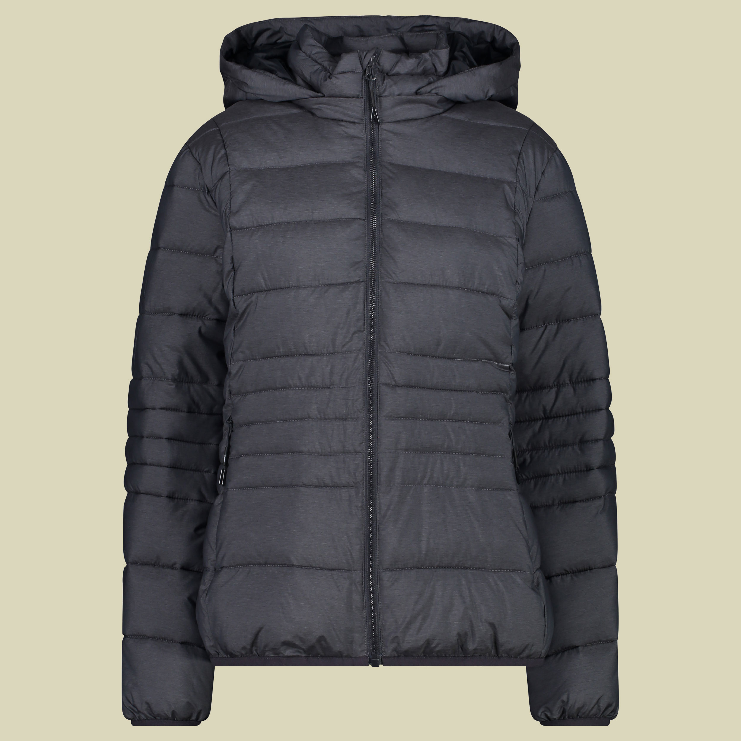Woman Jacket Snaps Hood Ripstop Melange 33K1706M Größe 42 Farbe graffite melange