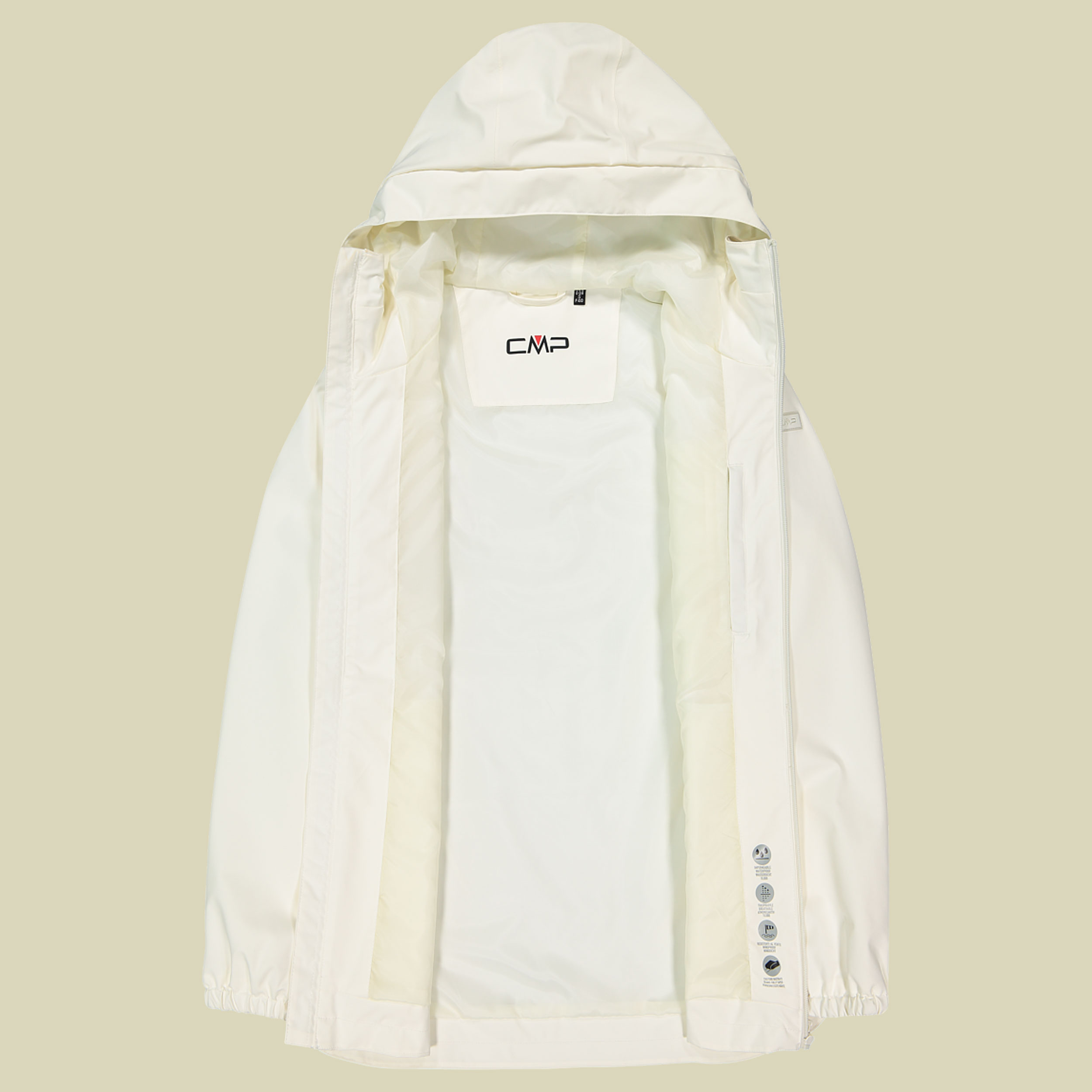 Woman Jacket Fix Hood 35Z5286 46 beige2 - Farbe offwhite